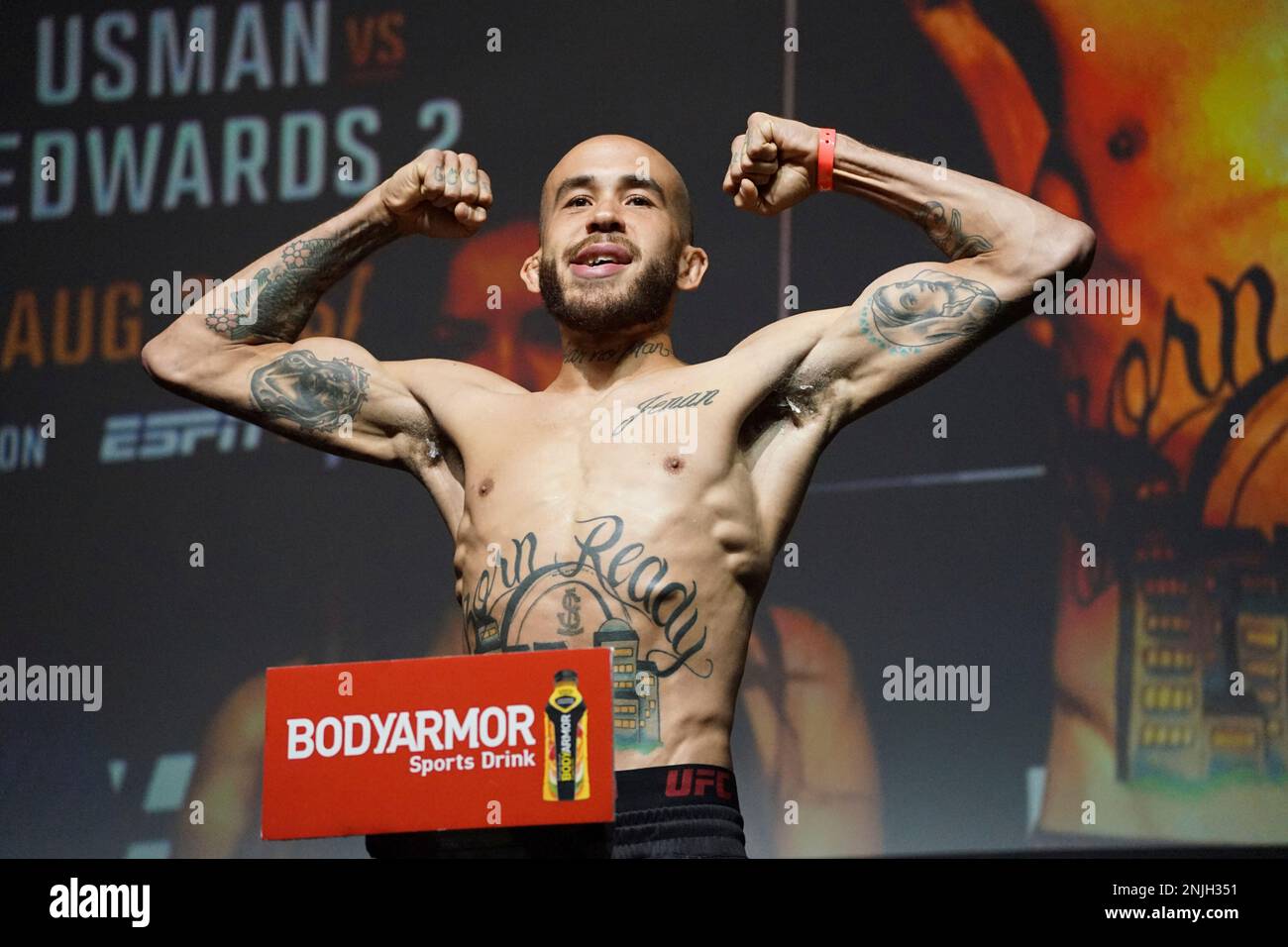 SALT LAKE CITY, UT - AUGUST 19: Sean Woodson weighs in for UFC 278 bout ...