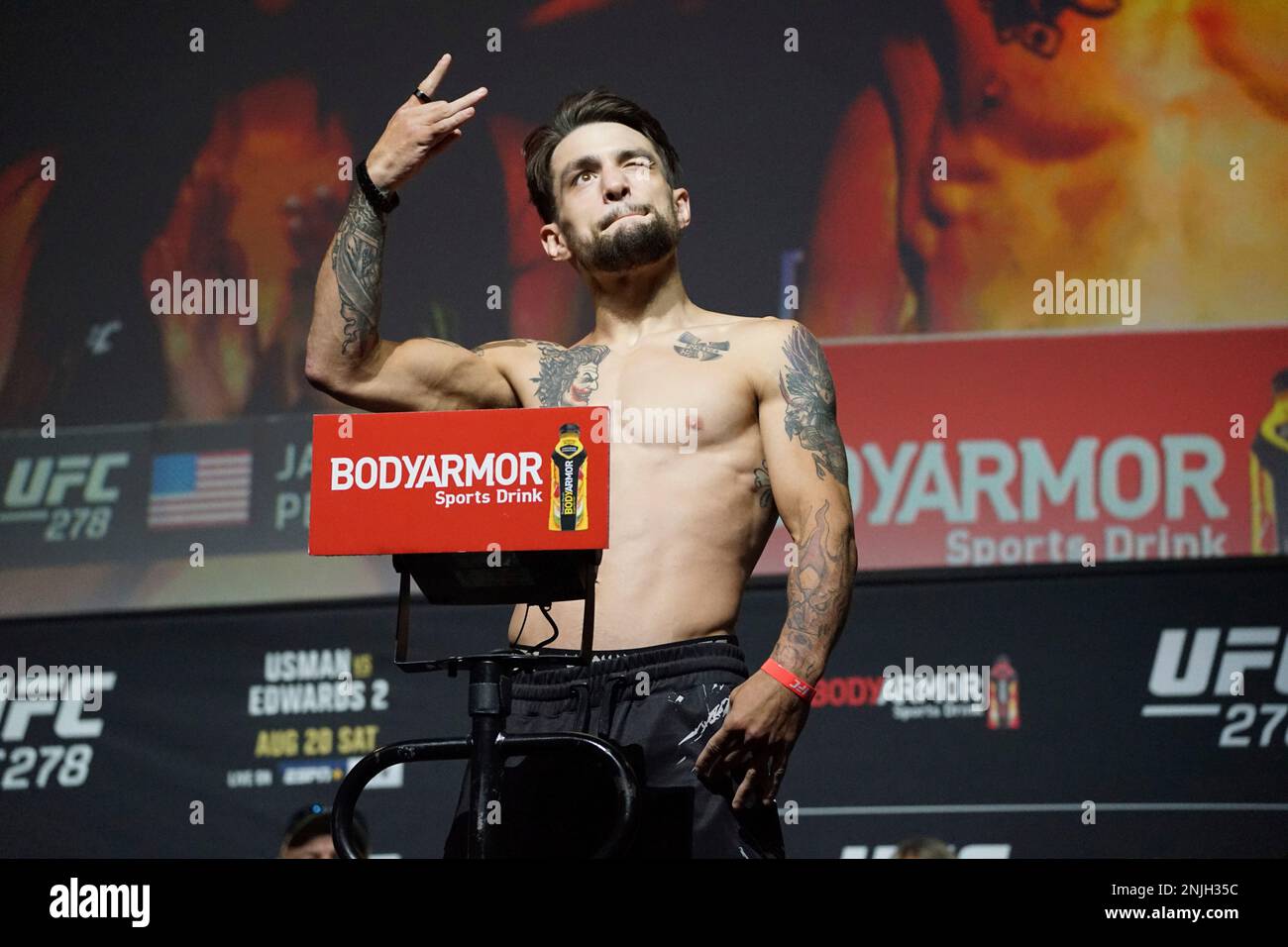 SALT LAKE CITY, UT - AUGUST 19: Jay Perrin weighs in for UFC 278 bout ...