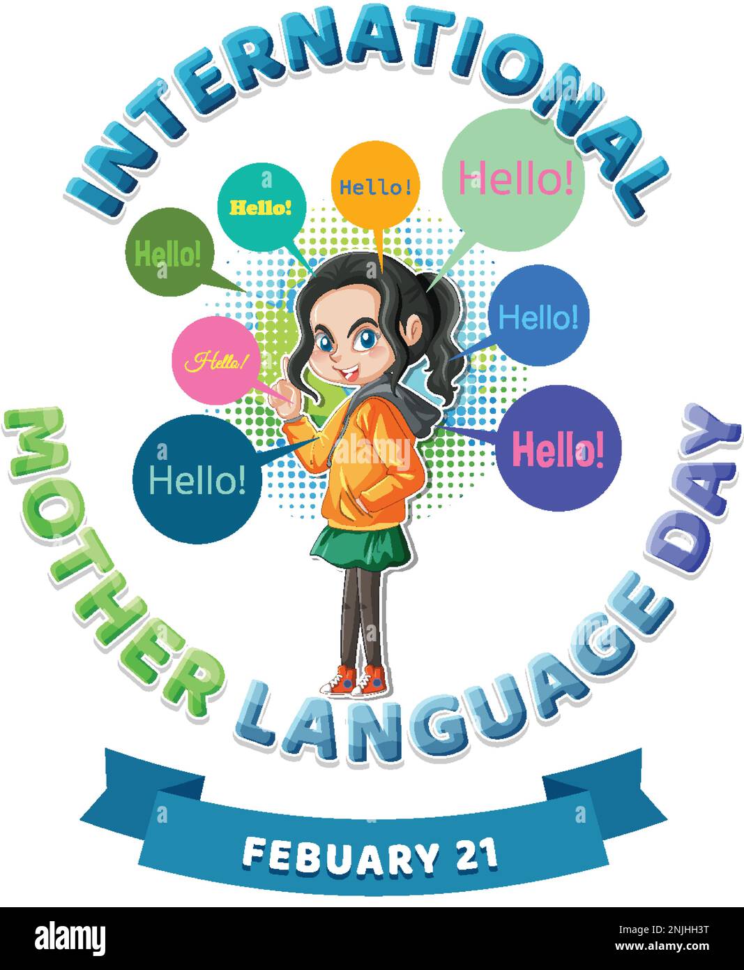 International mother language day banner design illustration Stock