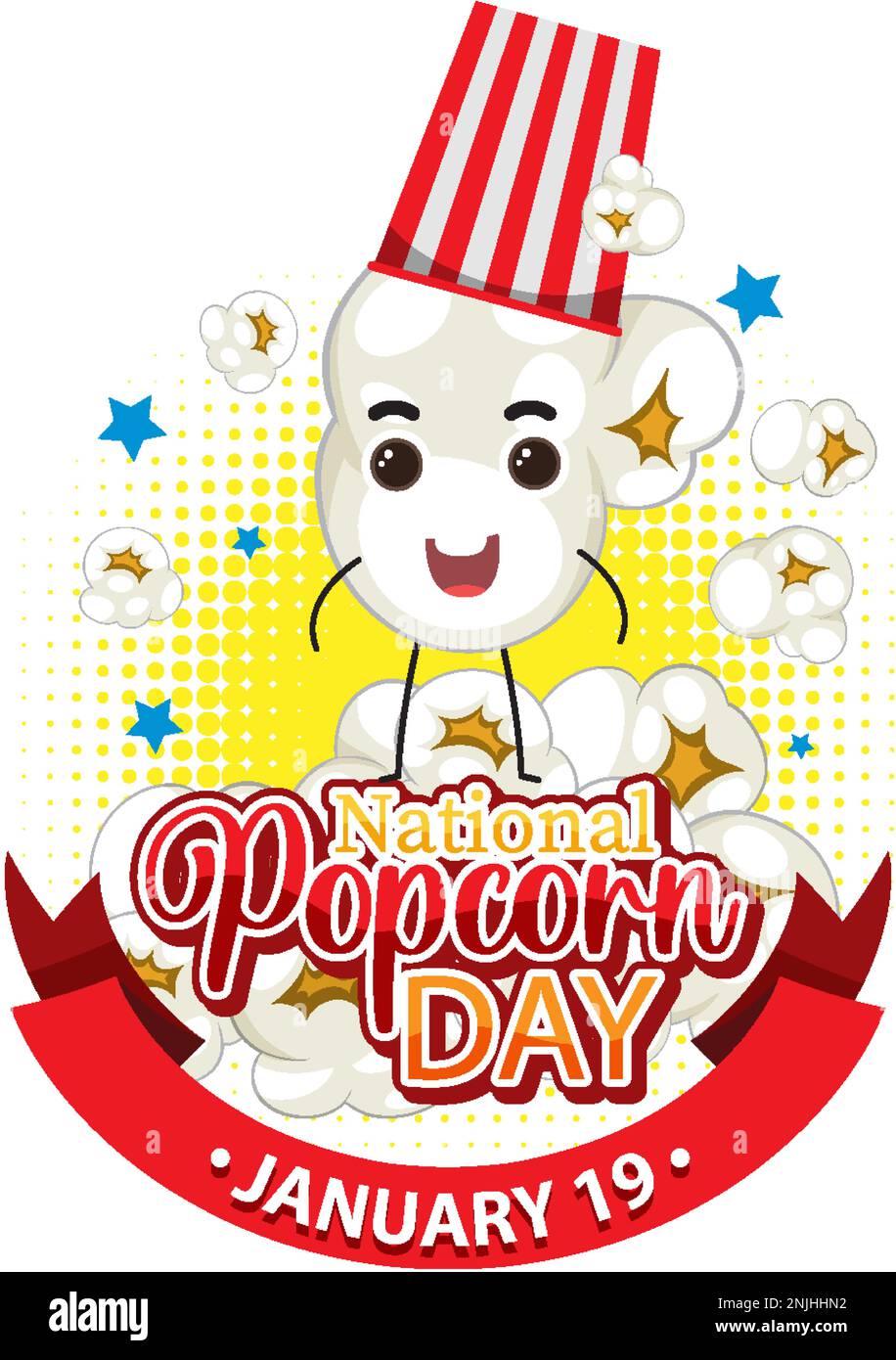 National Popcorn Day Banner Design illustration Stock Vector Image