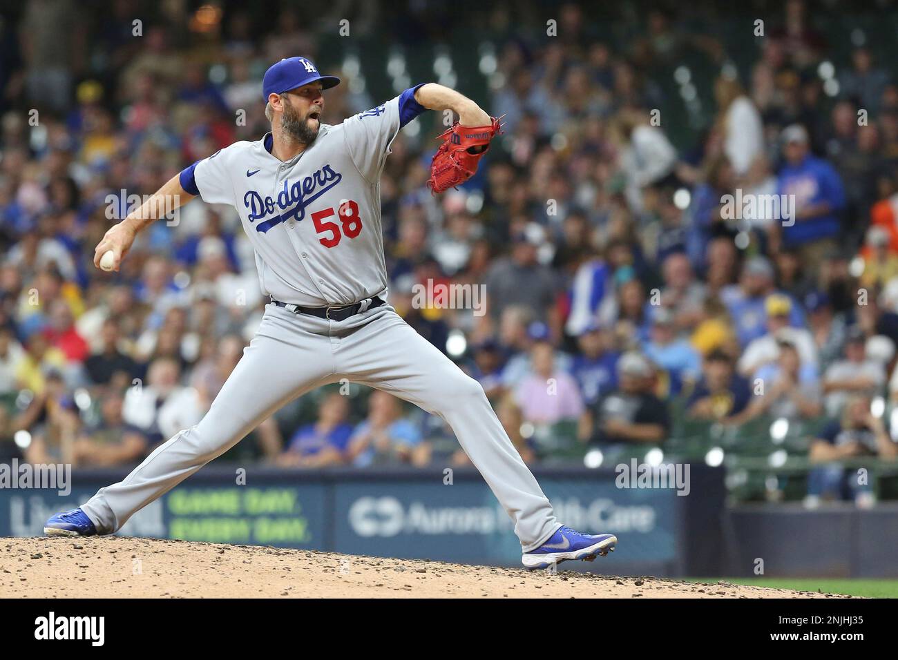 MILWAUKEE, WI - AUGUST 15: Los Angeles Dodgers second baseman Gavin Lux (9)  runs the bases during a game between the Milwaukee Brewers and the Los  Angeles Dodgers at American Family Field