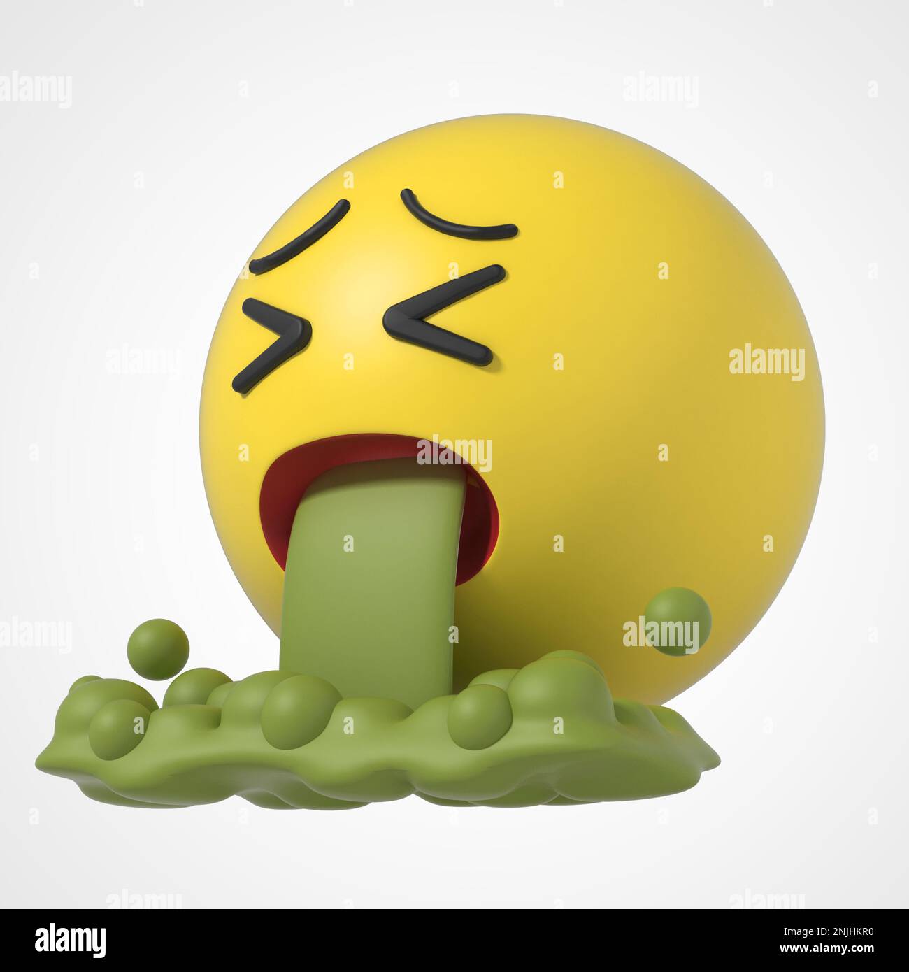 3d emoji emoticon character vomit, nausea, sickness Stock Photo Alamy