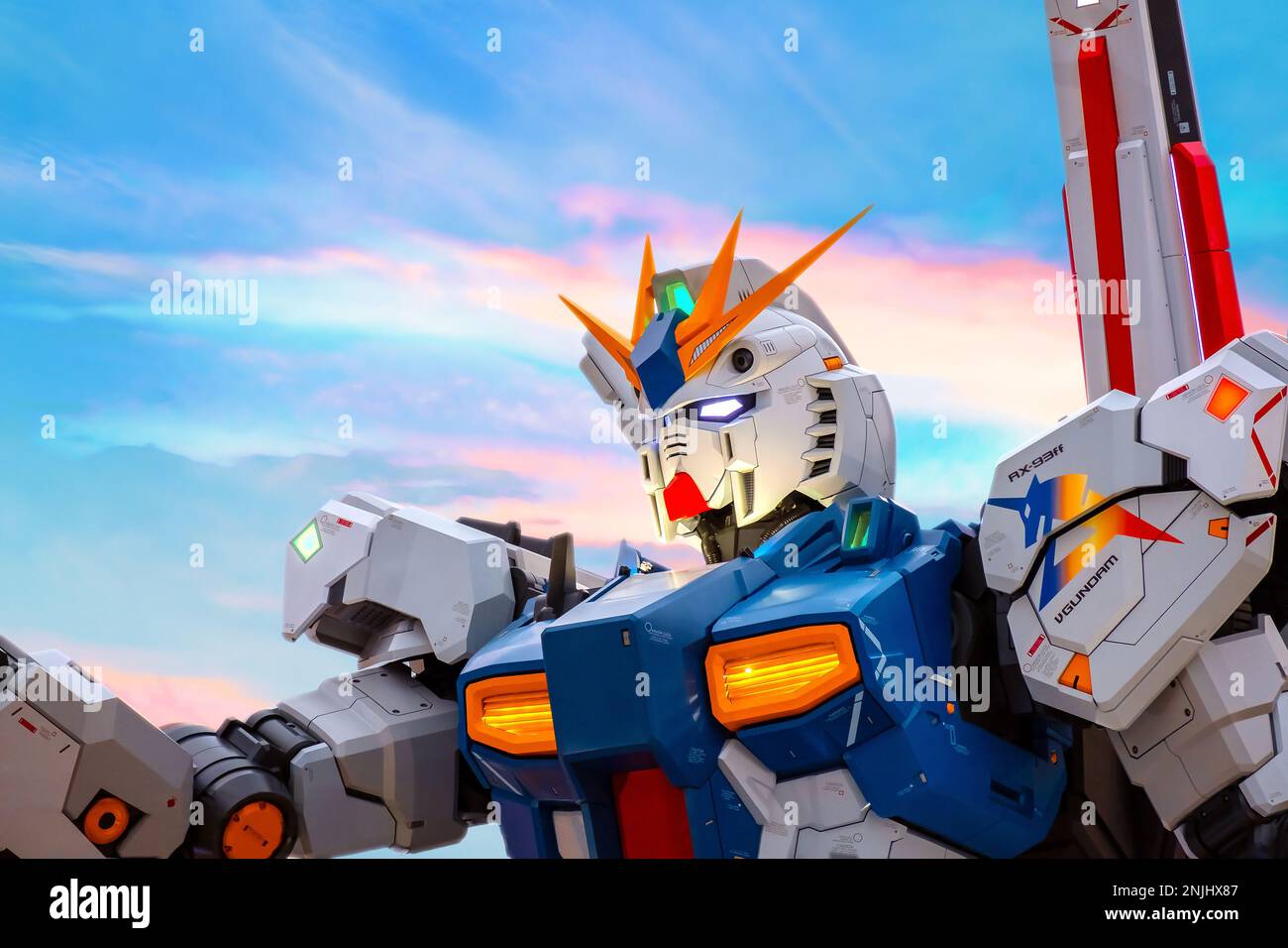 Fukuoka, Japan Nov 20 2022 Fullsize Mobile suit RX93ffv (Nu