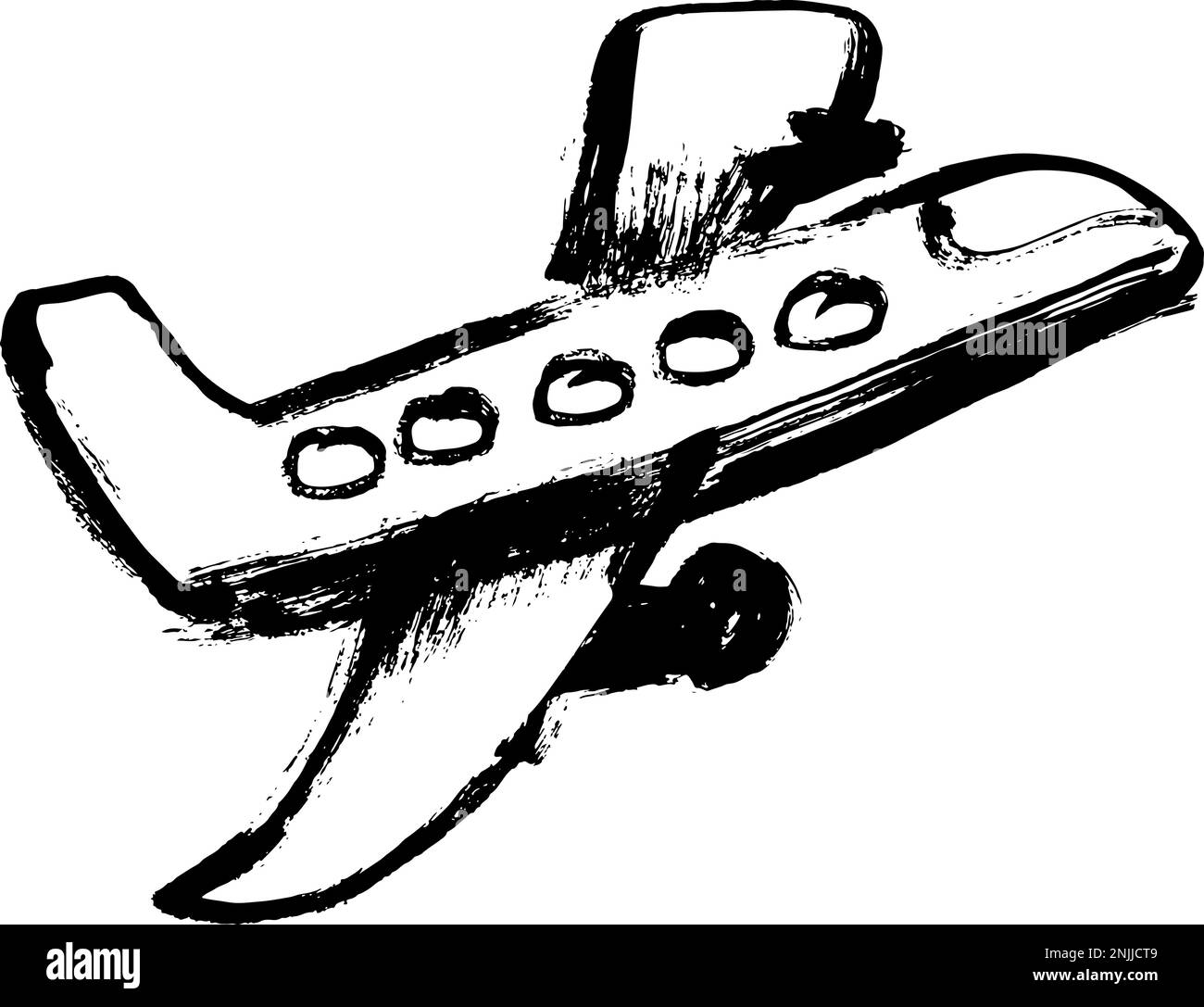 Ink Dry Brush Painting Plane Stock Vector Image & Art Alamy