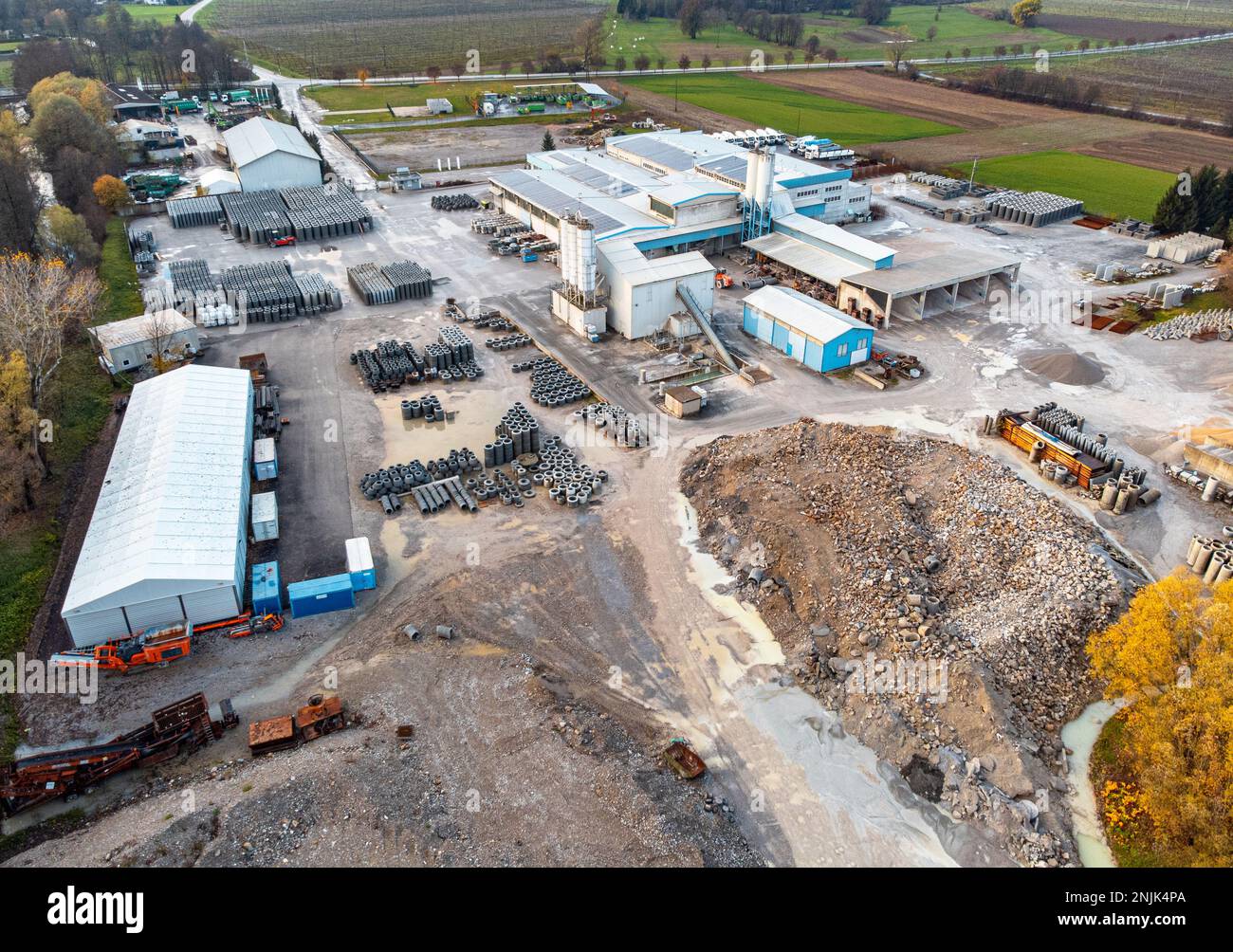 Factory produces concrete products hi-res stock photography and images ...