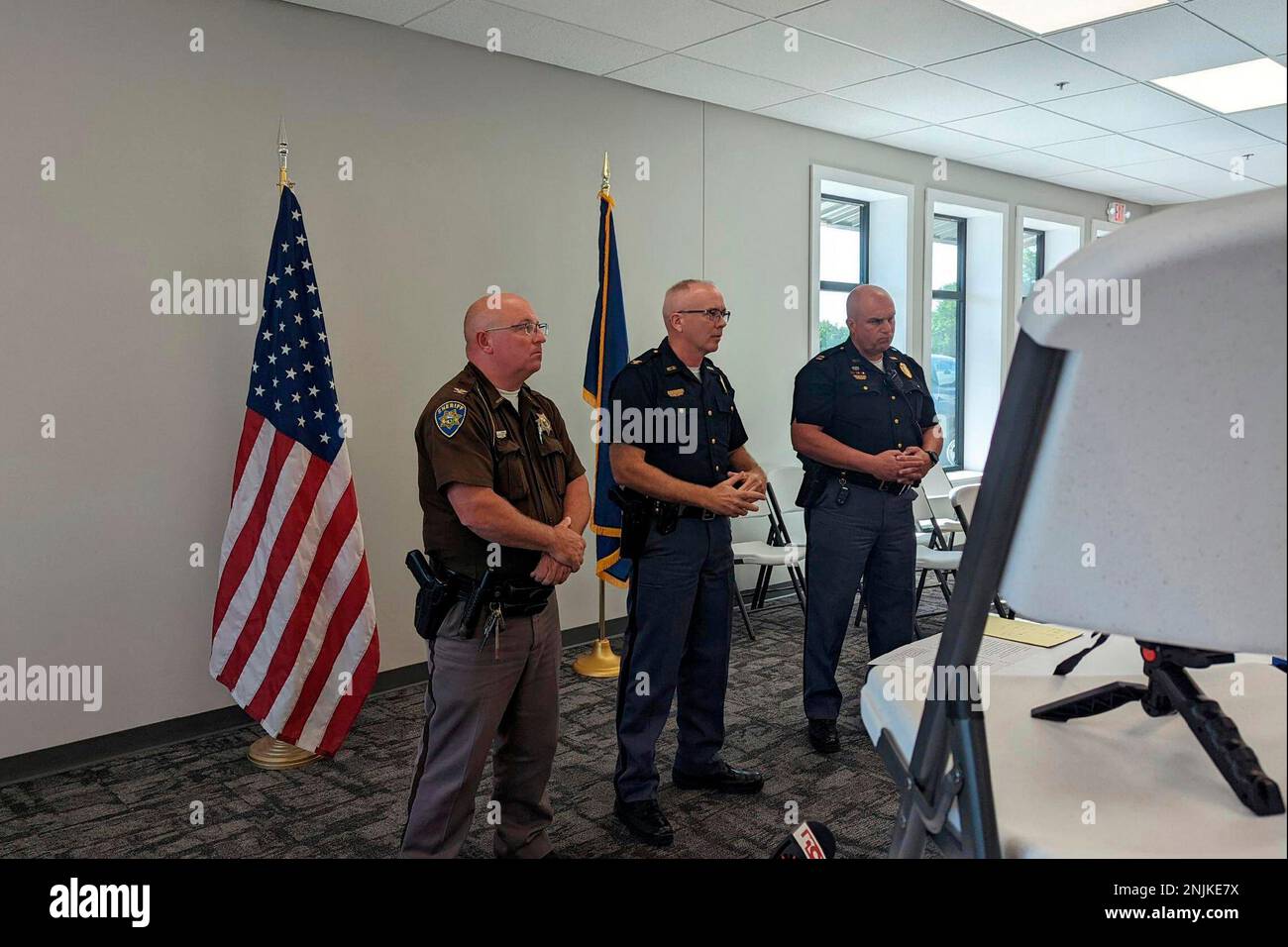 Col. John Bolduc, center, superintendent of Nebraska State Patrol