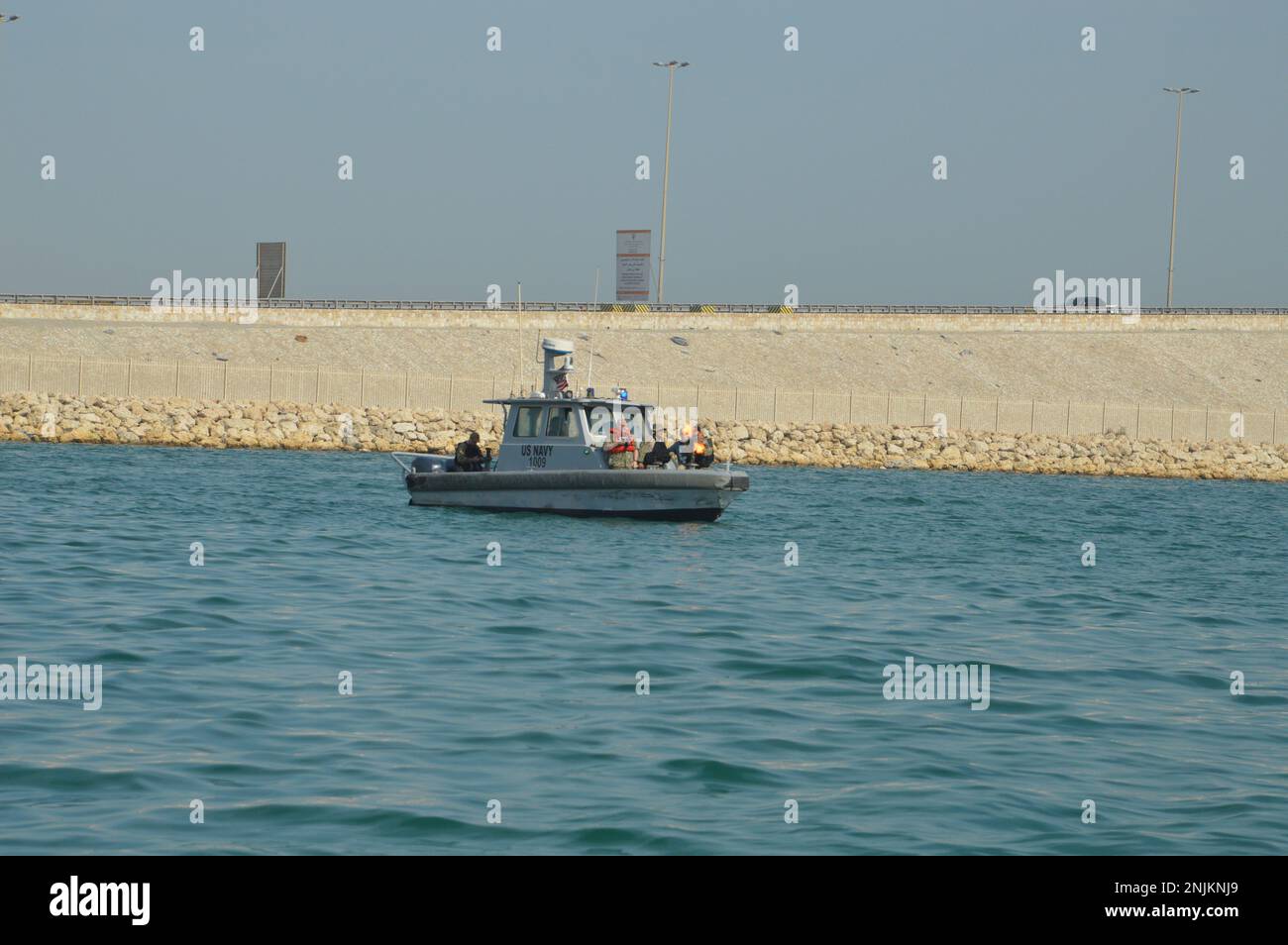230213-N-YC555-0006 MANAMA, Bahrain (February 13, 2023) Naval Support  Activity (NSA) Bahrain Port Operations trainees pursue a training boat as  part of Exercise Citadel Protect. NSA Bahrain enables the forward  operations and responsiveness