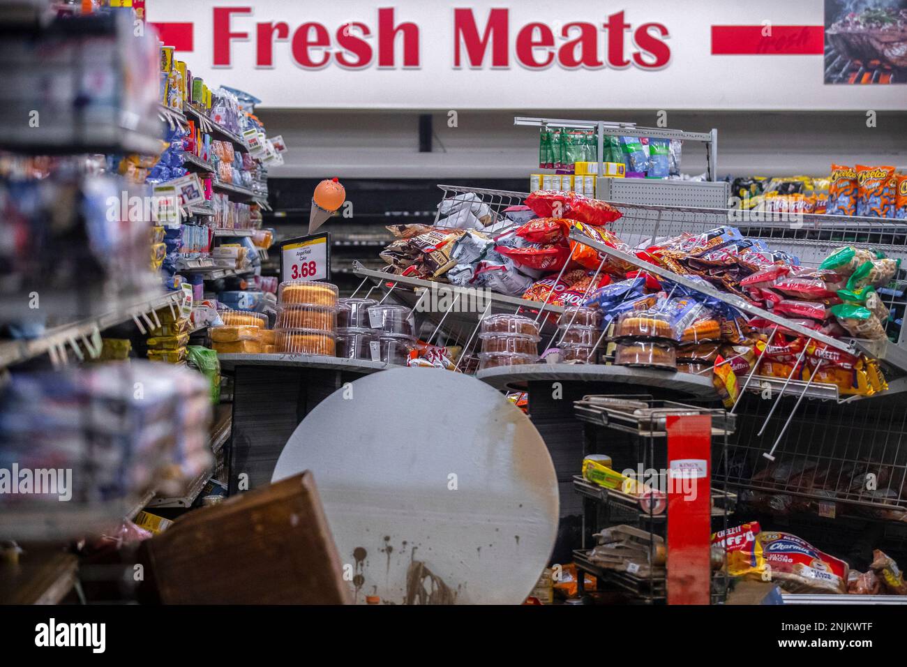 Damage from flooding is visible at isom iga in isom ky on monday