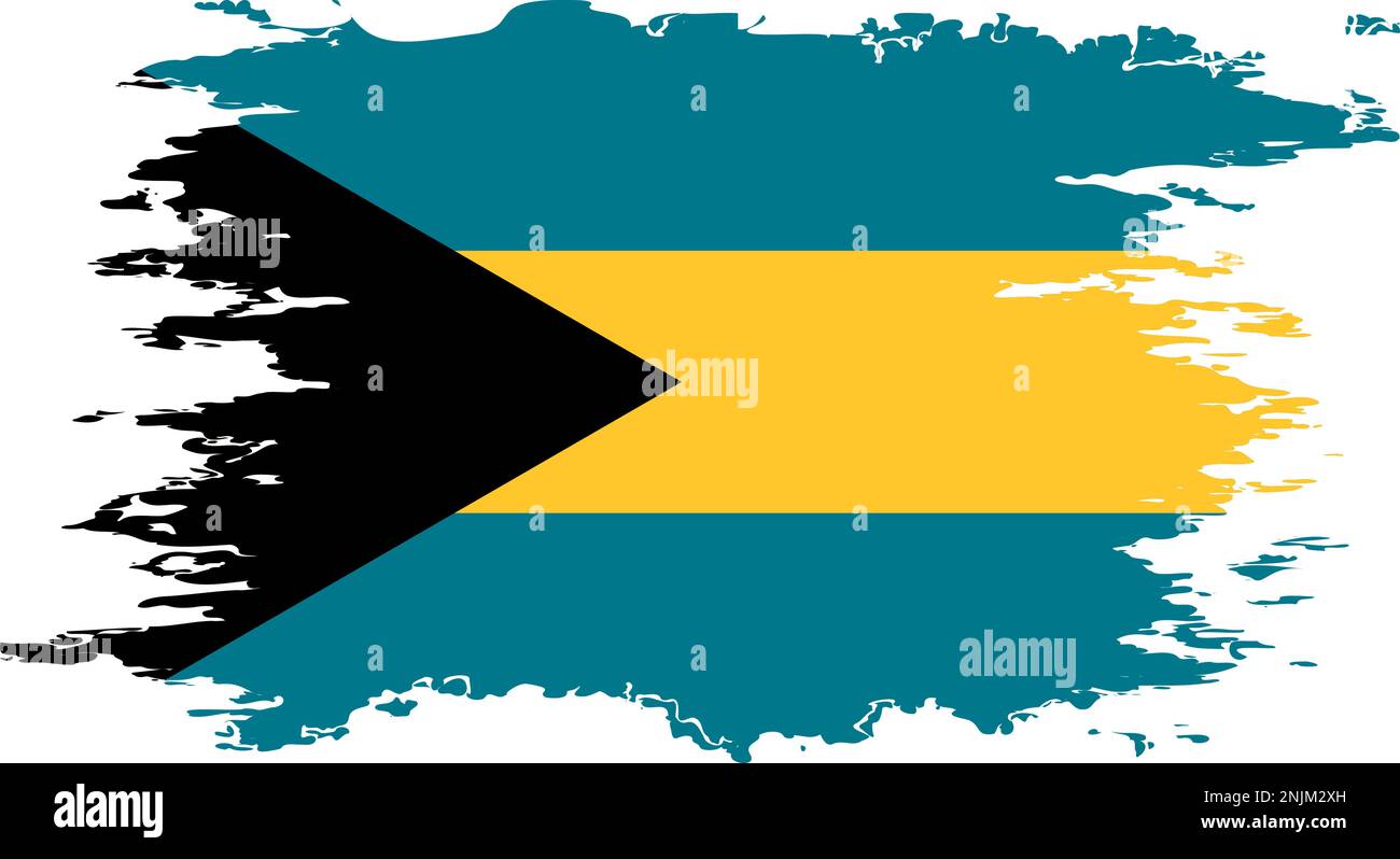 Bahamas flag grunge brush color image, vector Stock Vector Image & Art