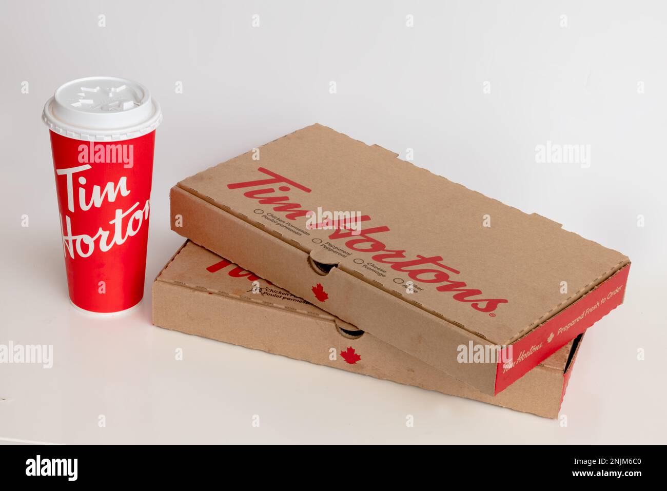 Calgary, Alberta, Canada. Feb 22, 2023. A couple of Tim Hortons