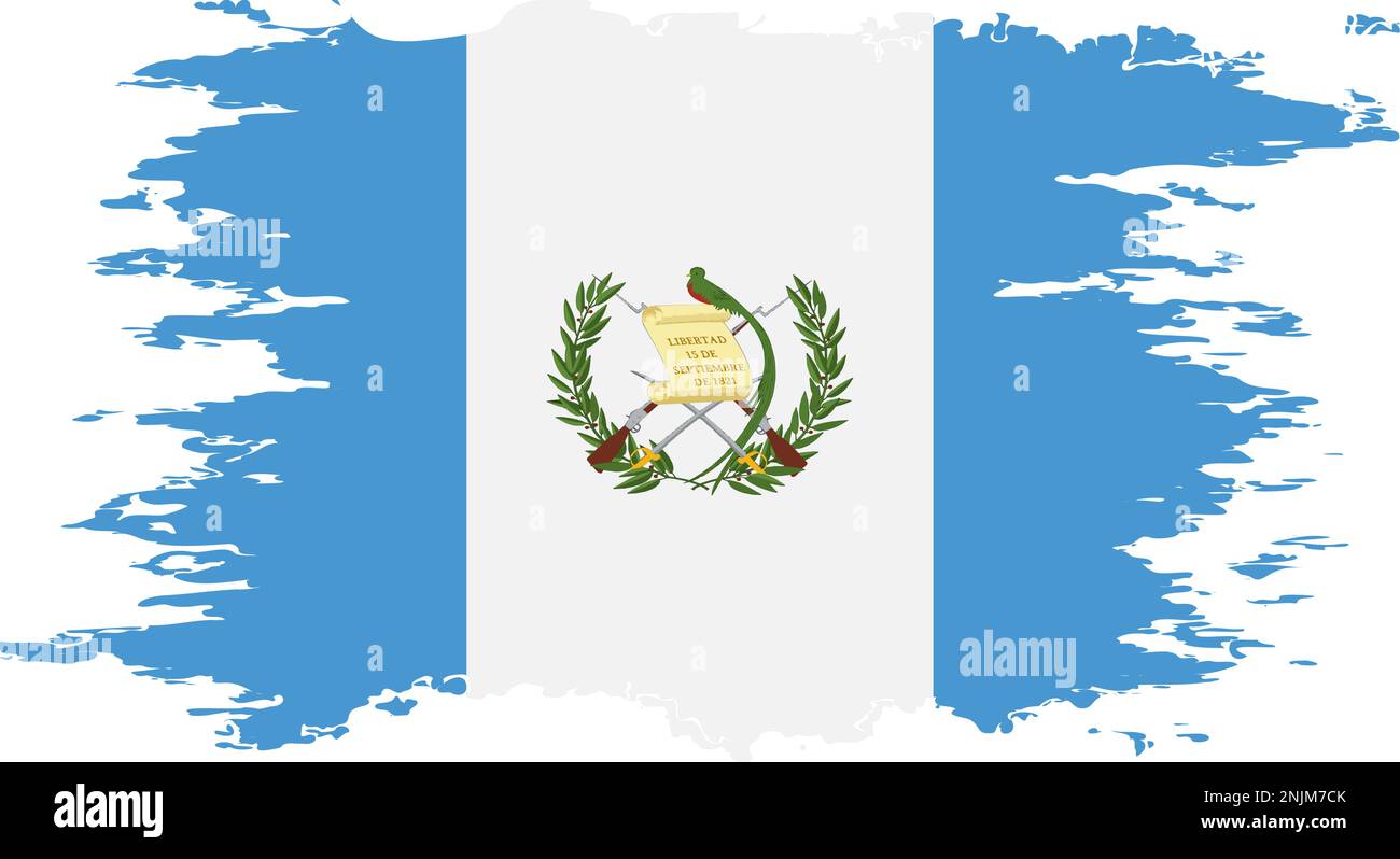 Guatemala flag grunge brush color image, vector Stock Vector