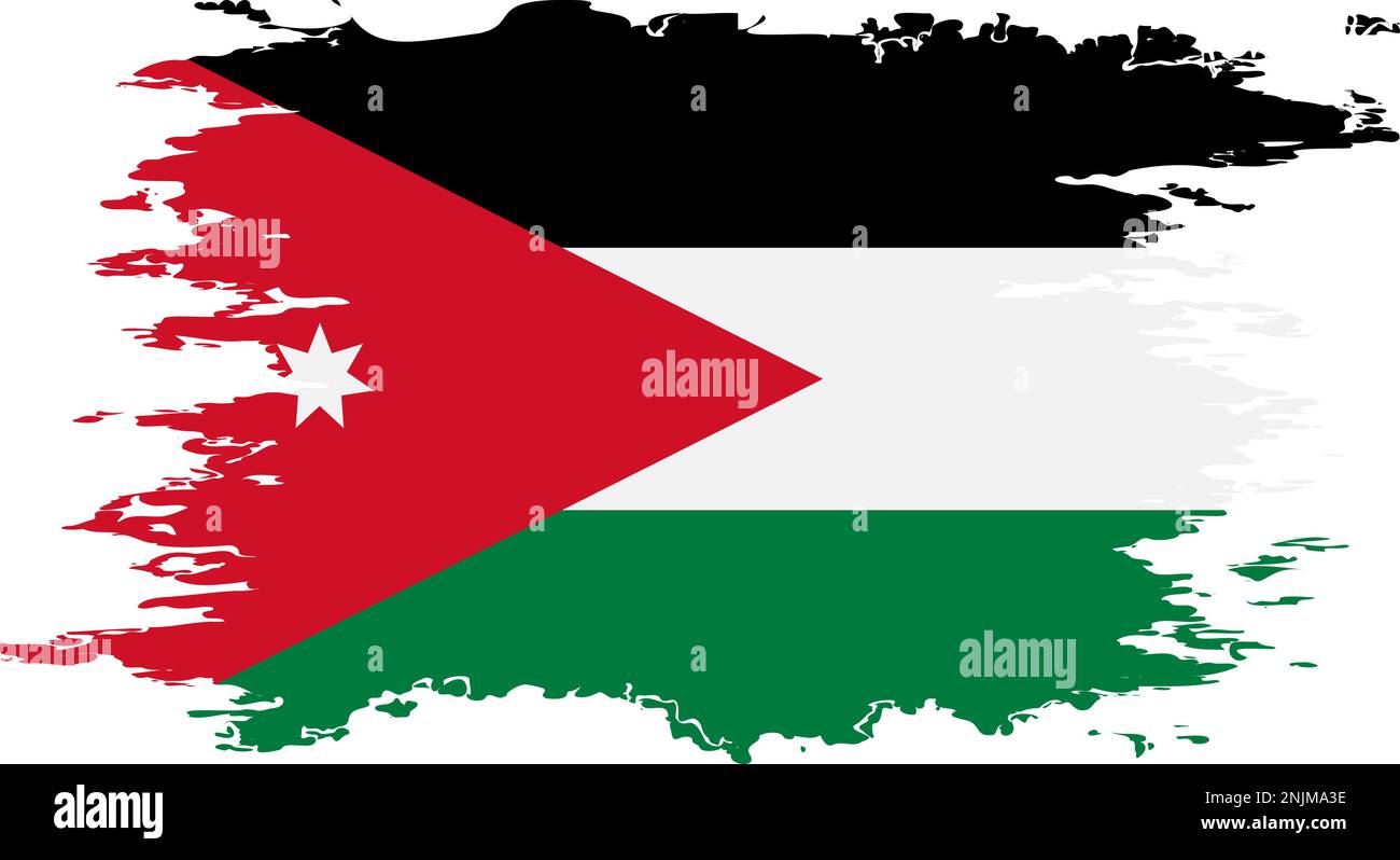 Jordan flag grunge brush color image, vector Stock Vector Image & Art