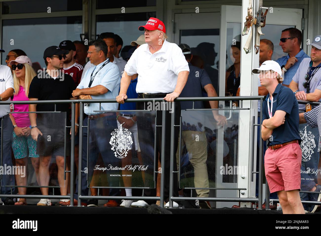 BEDMINSTER, NJ JULY 31 Former President Donald Trump at the 16th tee