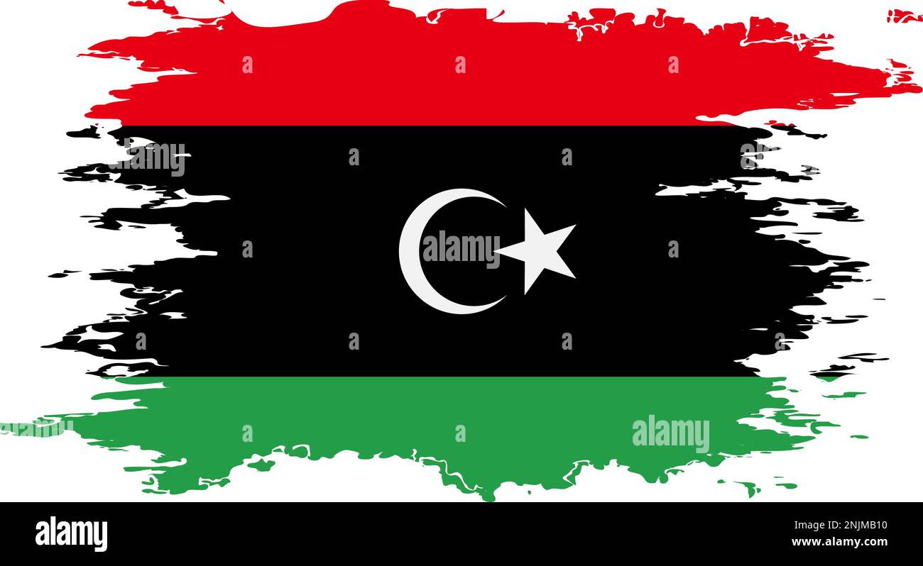 Libya flag grunge brush color image, vector Stock Vector Image & Art ...