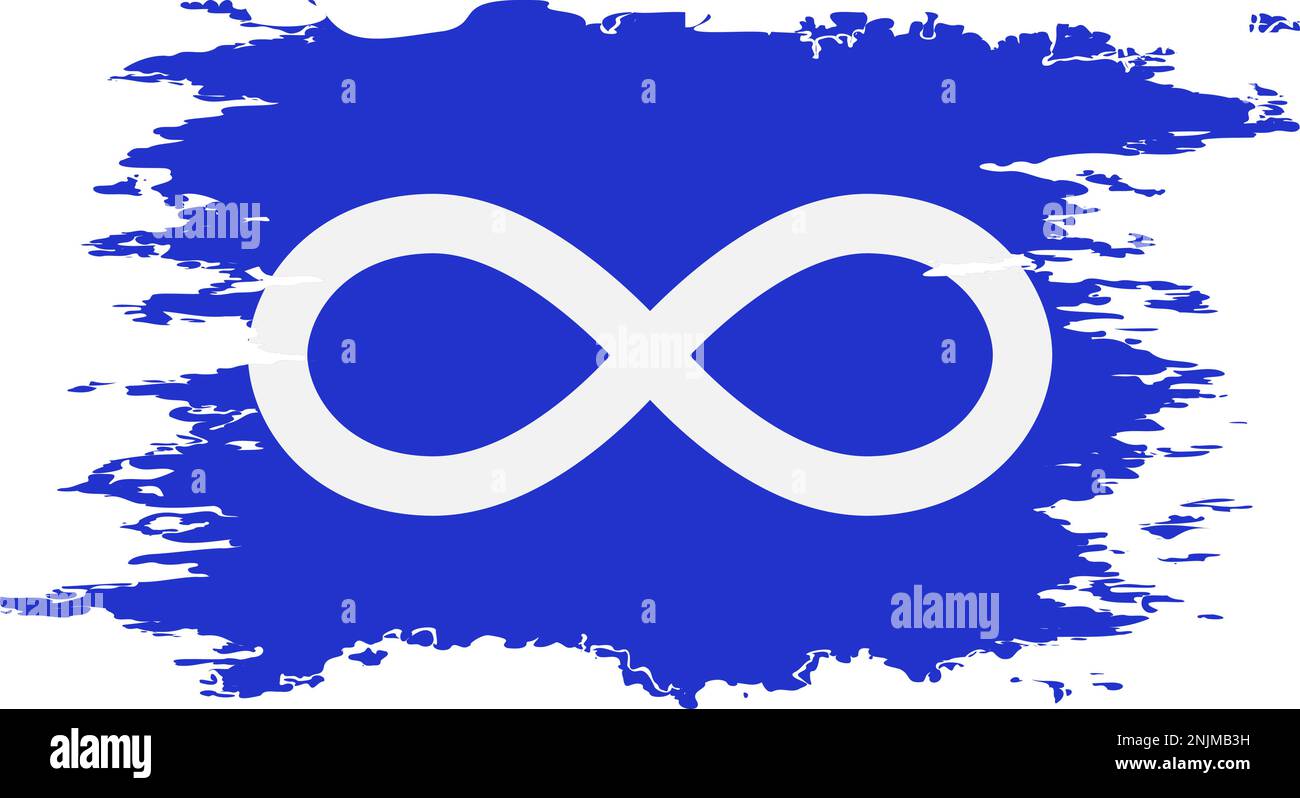 Metis flag blue brush color image, vector Stock Vector