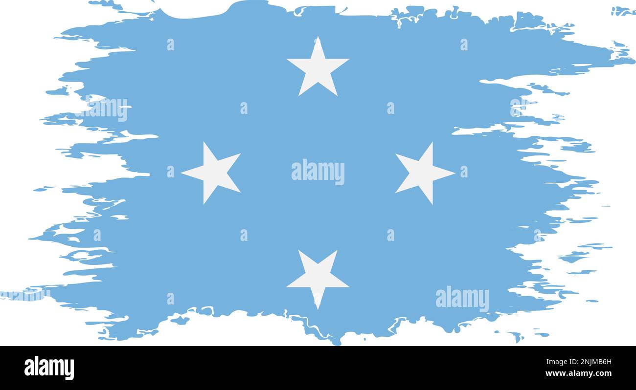 Micronesia flag grunge brush color image, vector Stock Vector Image ...