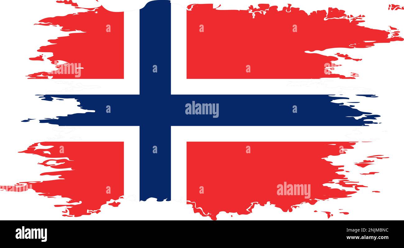 Norway flag grunge brush color image, vector Stock Vector Image & Art ...