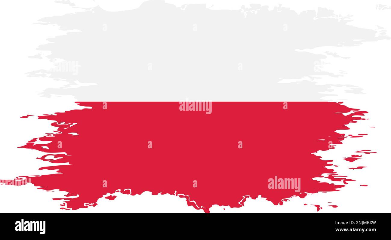 Poland flag grunge brush color image, vector Stock Vector Image & Art