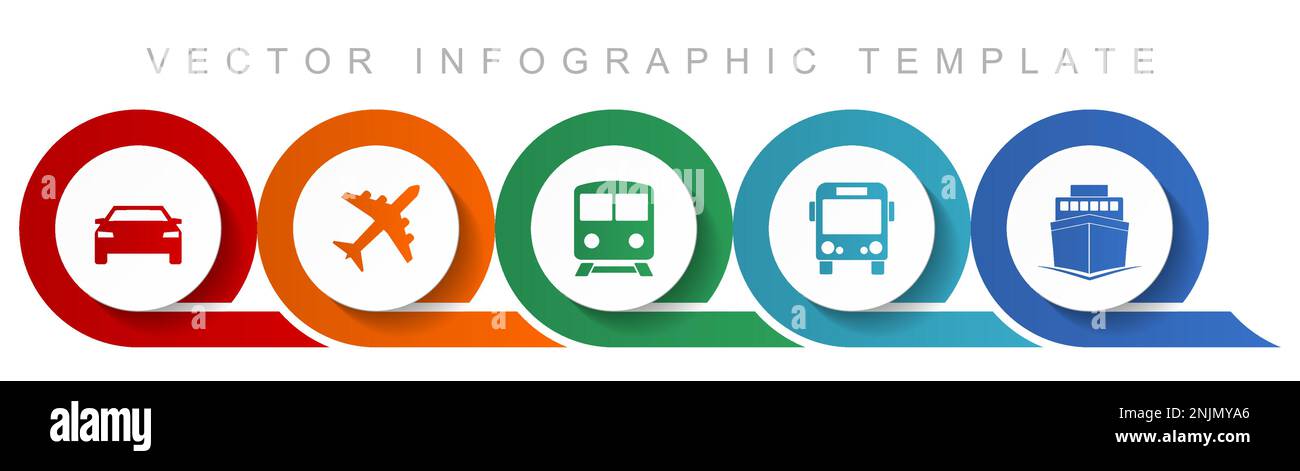 Transport icon set, miscellaneous icons such as car, plane, train, bus ...