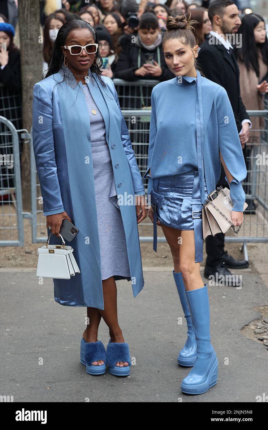 Milan, Italy, February 22, 2023. Iza, Sasha Meneghel attend the Fendi Fashion Show during Milan Fashion Week Fall-Winter 2023-24, Milan, Italy, February 22, 2023. Photo by Marco Piovanotto/ABACAPRESS.COM Stock Photo