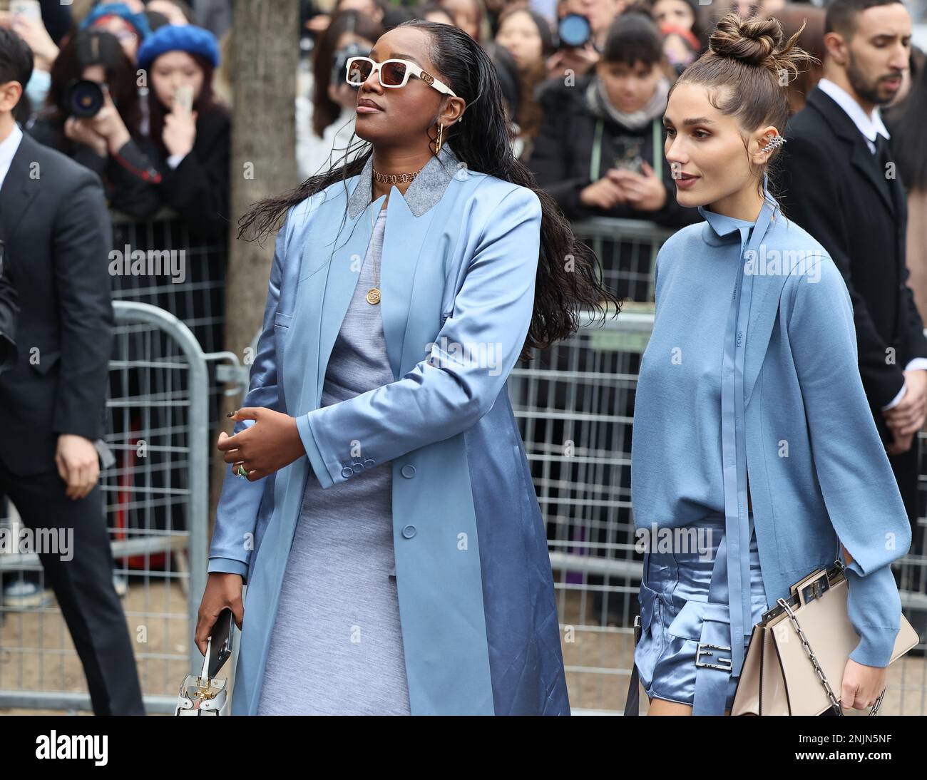 Milan, Italy, February 22, 2023. Iza, Sasha Meneghel attend the Fendi Fashion Show during Milan Fashion Week Fall-Winter 2023-24, Milan, Italy, February 22, 2023. Photo by Marco Piovanotto/ABACAPRESS.COM Stock Photo