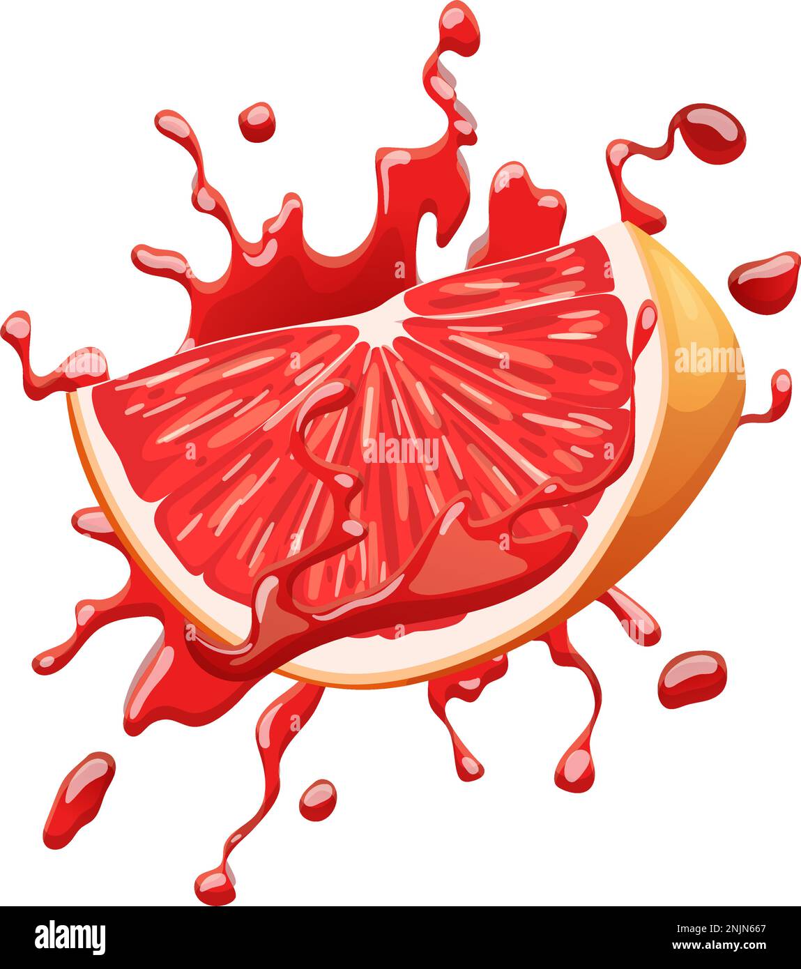 grapefruit juice cartoon vector illustration color Stock Vector Image