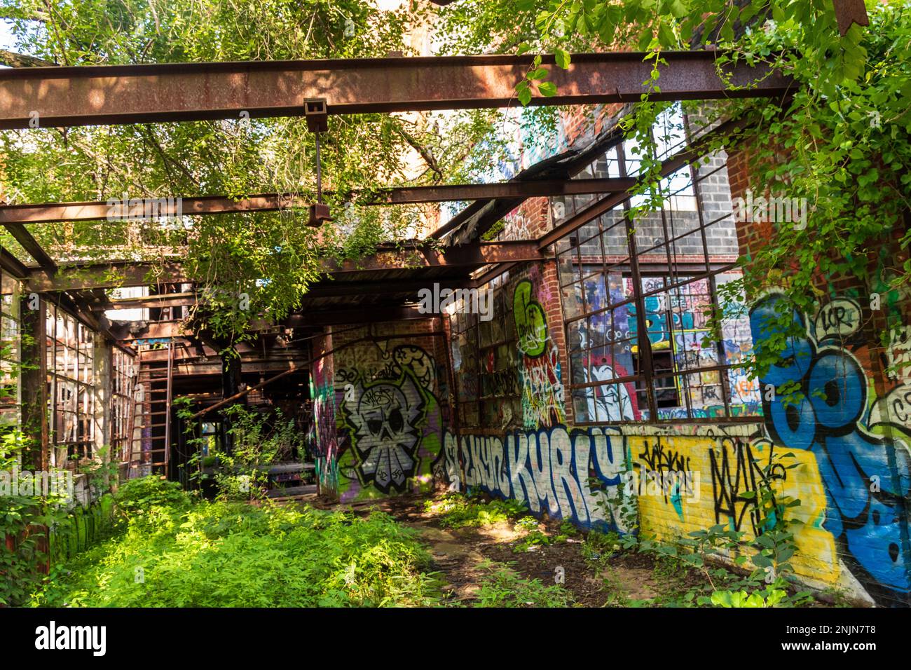 Abandon factory ruin in paterson nj old gun mill hires stock