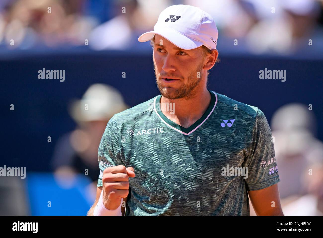 Denmark's Holger Rune celebrates after winning a semi final match against  Norway's Casper Ruud at the Italian Open tennis tournament in Rome, Italy,  Saturday, May 20, 2023. (AP Photo/Alessandra Tarantino Stock Photo 