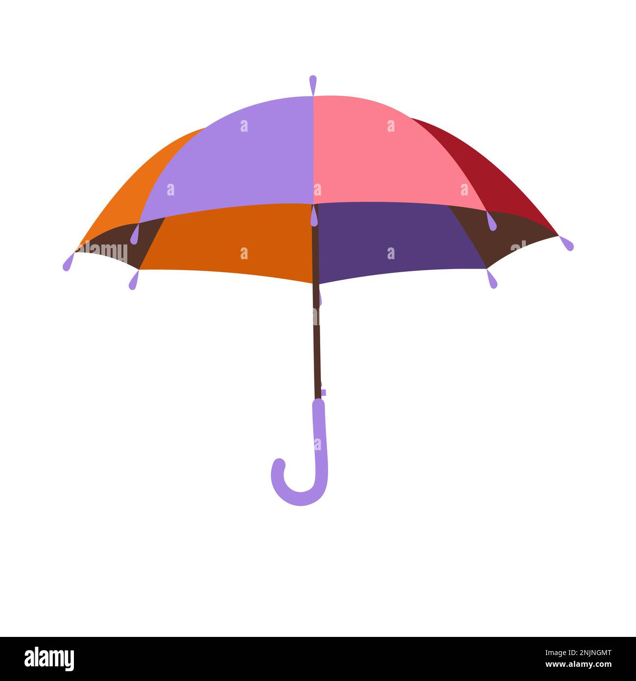 Colourful umbrella in flat technique vector illustration Stock Vector