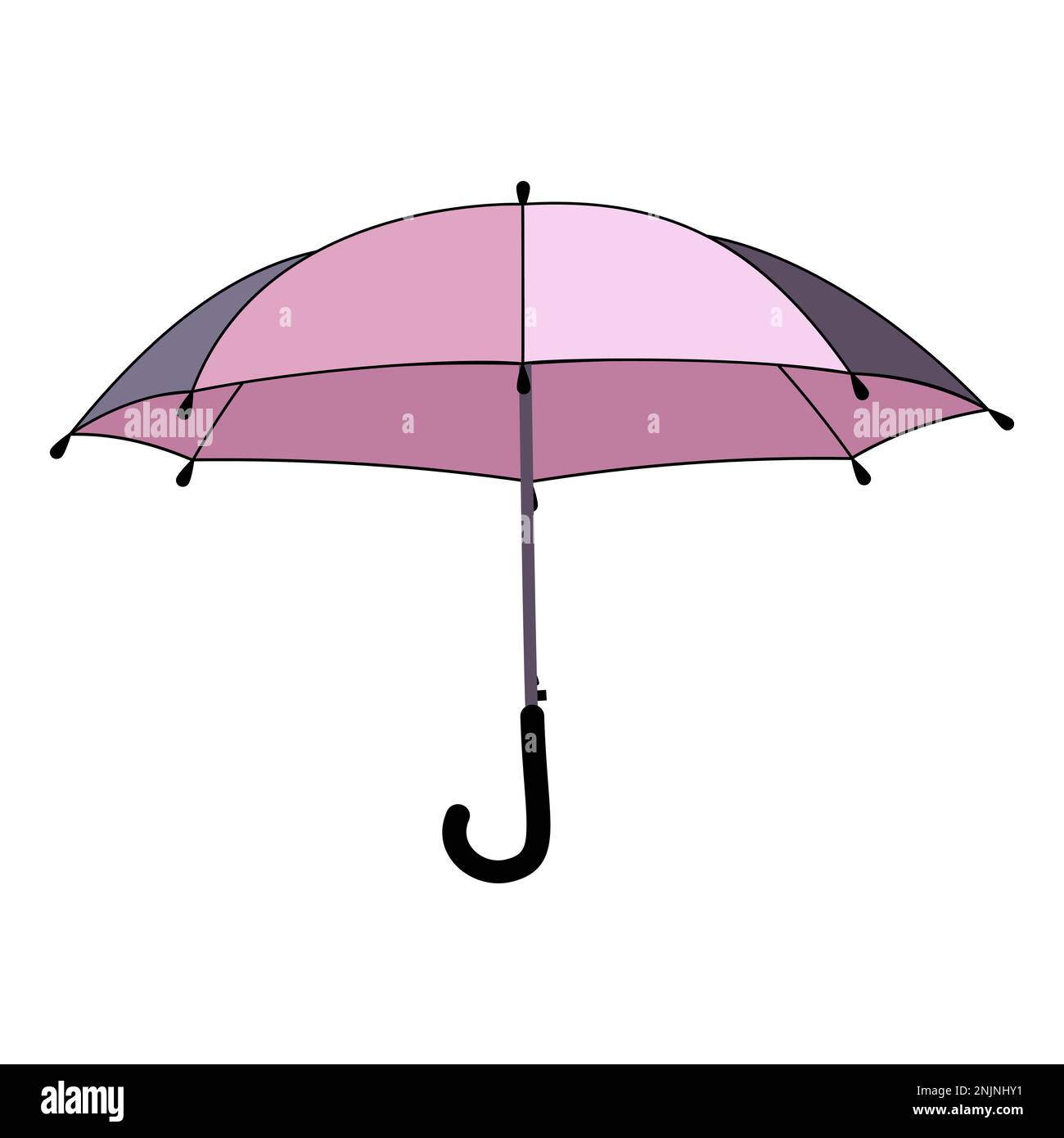 Pink umbrella in flat technique vector illustration Stock Vector