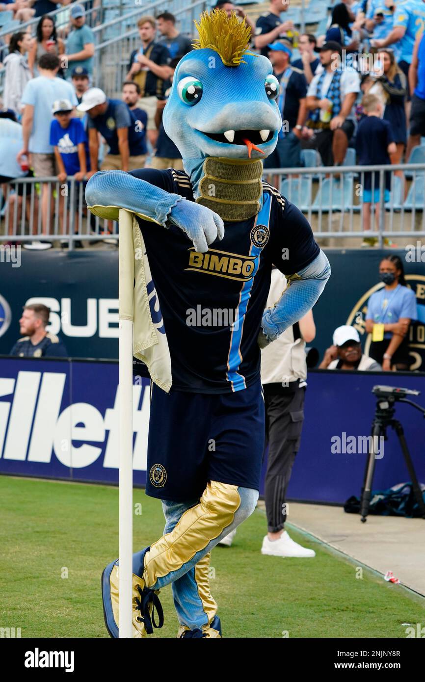 CHESTER, PA - JULY 16: Phang, the Philadelphia Union mascot, performs prior  to the Major League