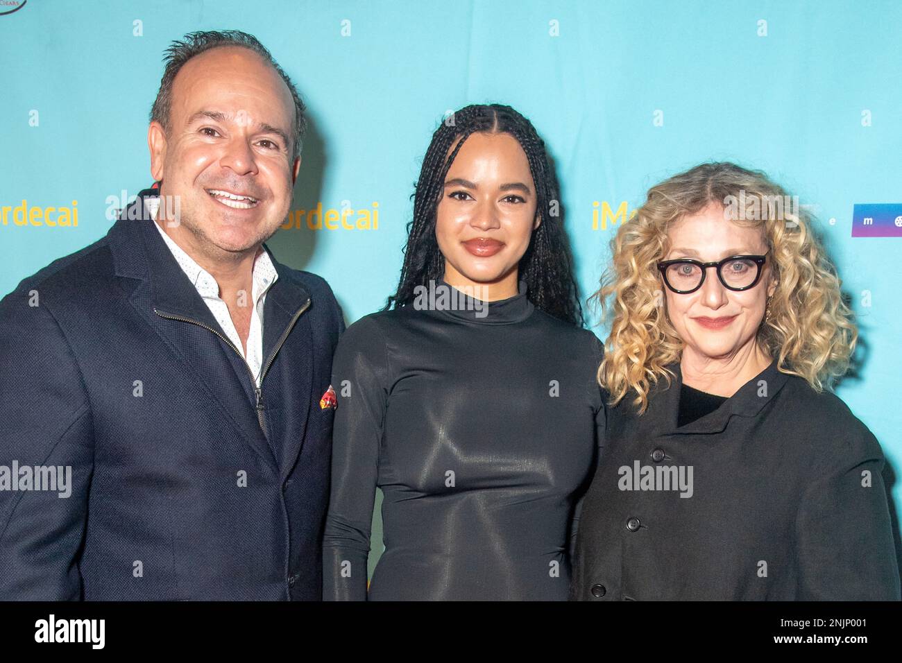 New York, United States. 22nd Feb, 2023. (L-R) Marvin Samel, Azia Dinea Hale and Carol Kane attend the 'iMordecai' New York Screening at JCC Manhattan in New York City. Credit: SOPA Images Limited/Alamy Live News Stock Photo
