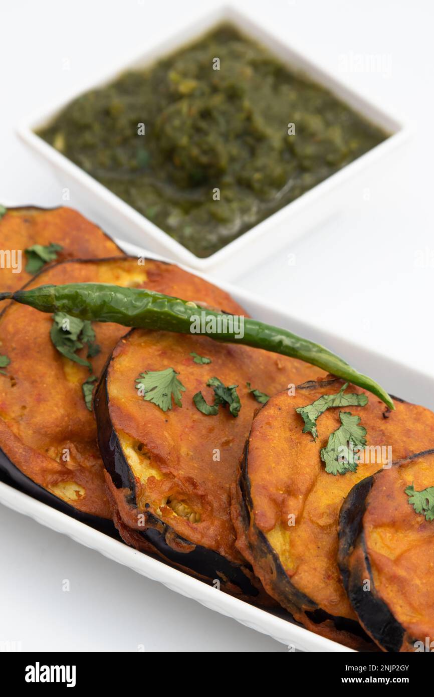 Bengali Eggplant Pakoda Called Begun Bhaja, Baingan Tawa Fry Prepared