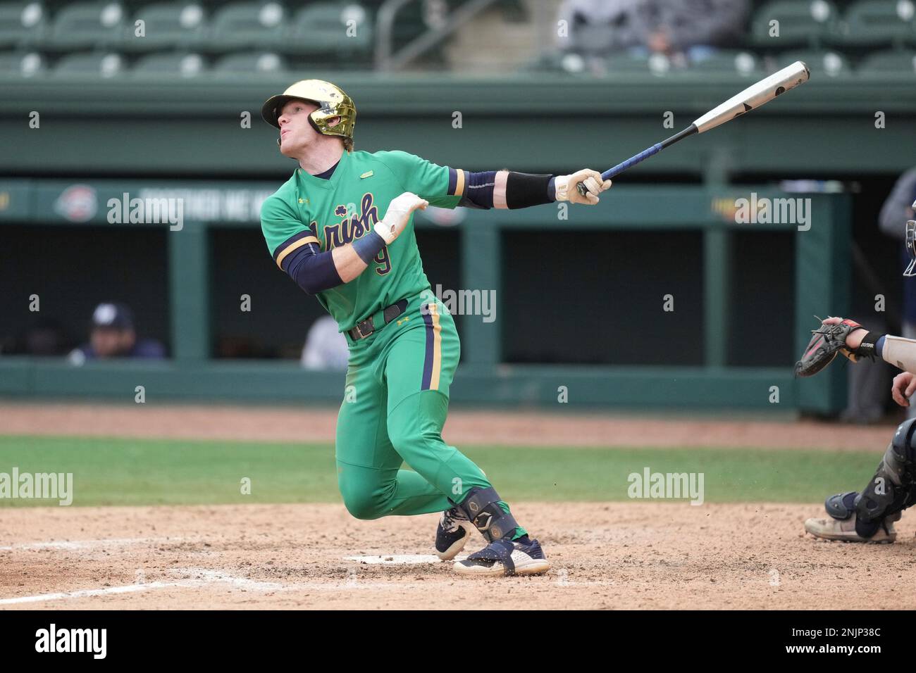 Third baseman Jack Brannigan (9) of the Notre Dame Fighting Irish in a