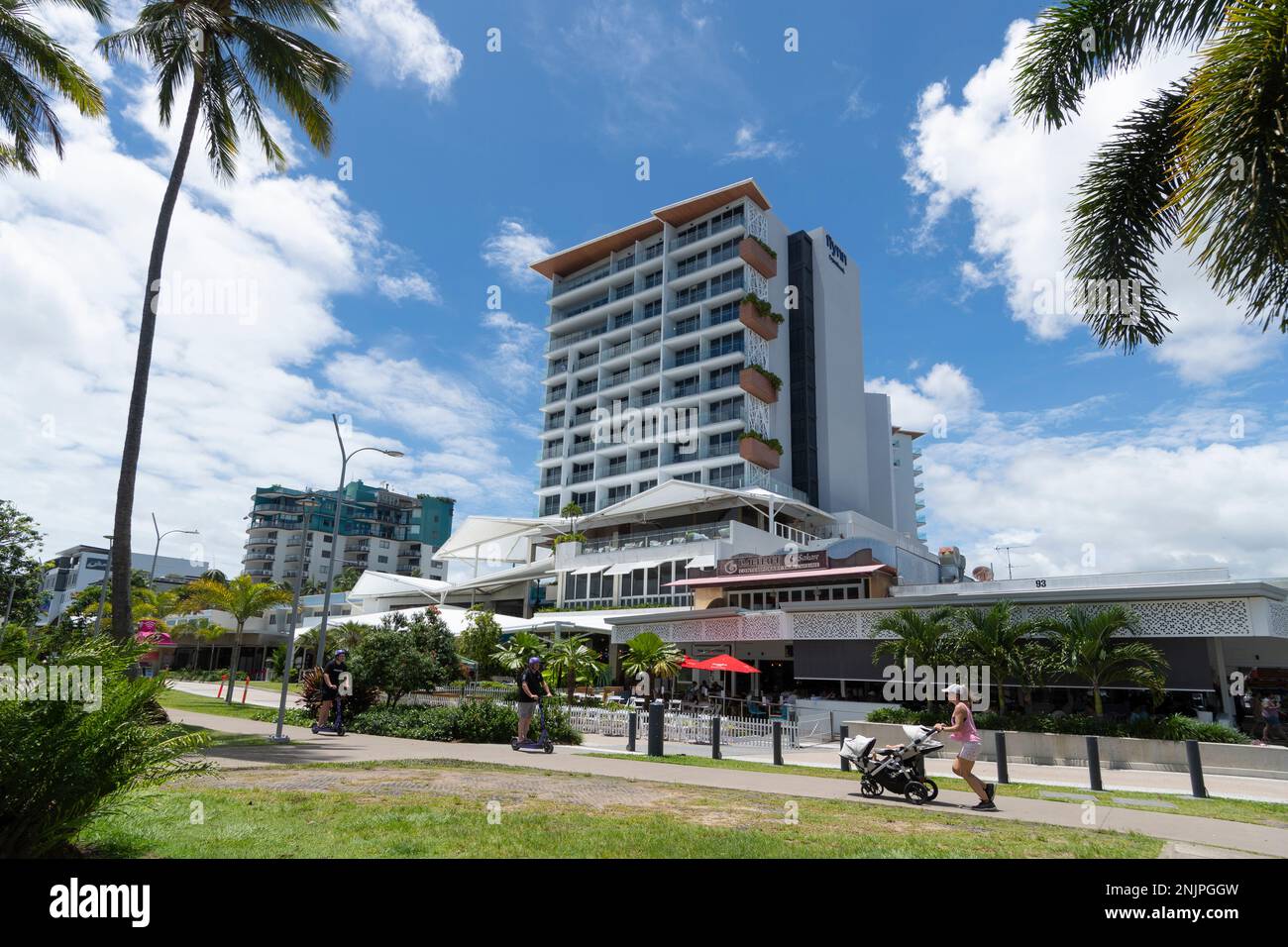 View of Crystalbrook Flynn Hotel, Cairns Esplanade, Far North Queensland, FNQ, QLD, Australia