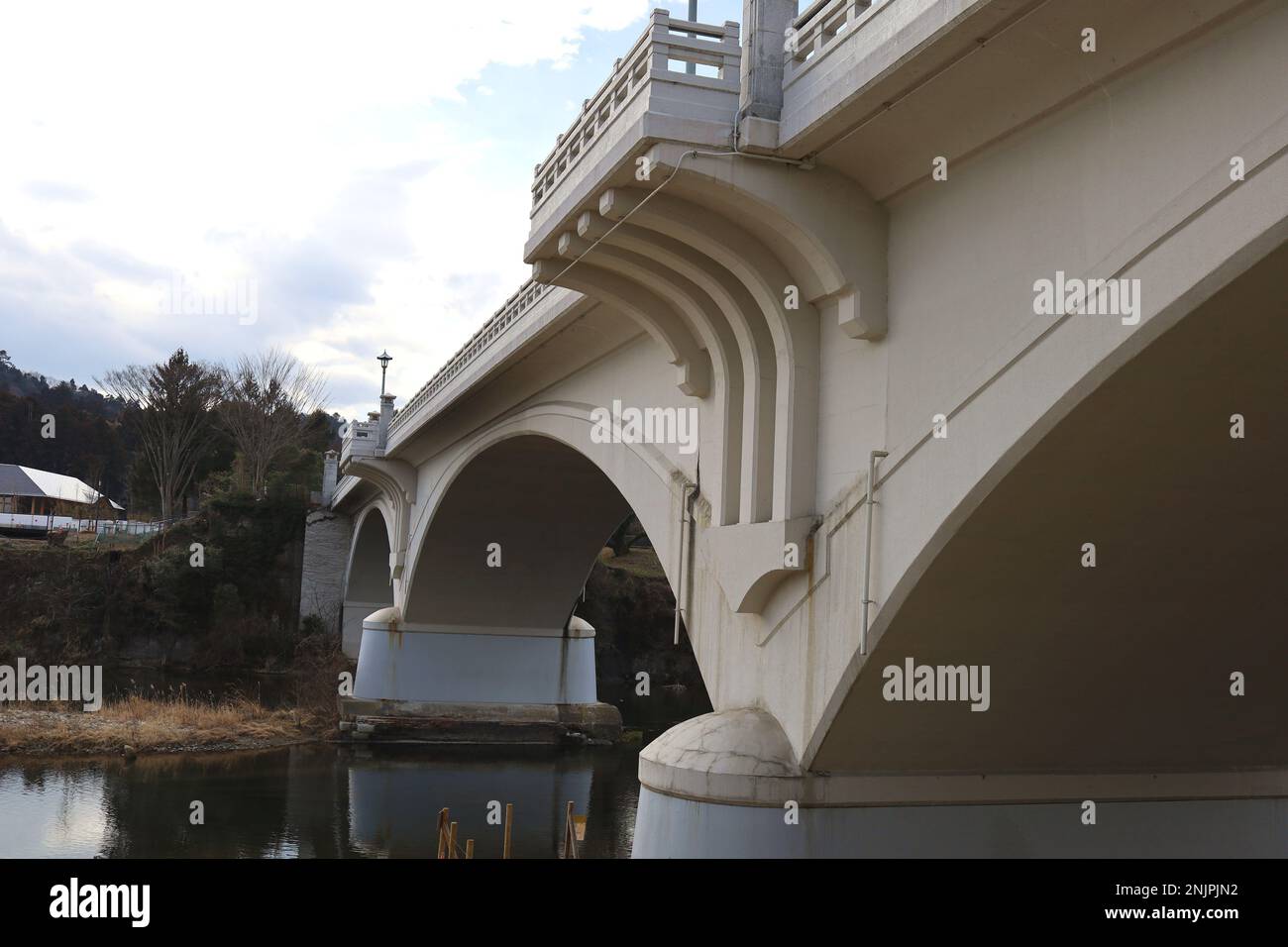 Sendai, Miyagi, Japan, February 2023. Scenery around the bridge over ...