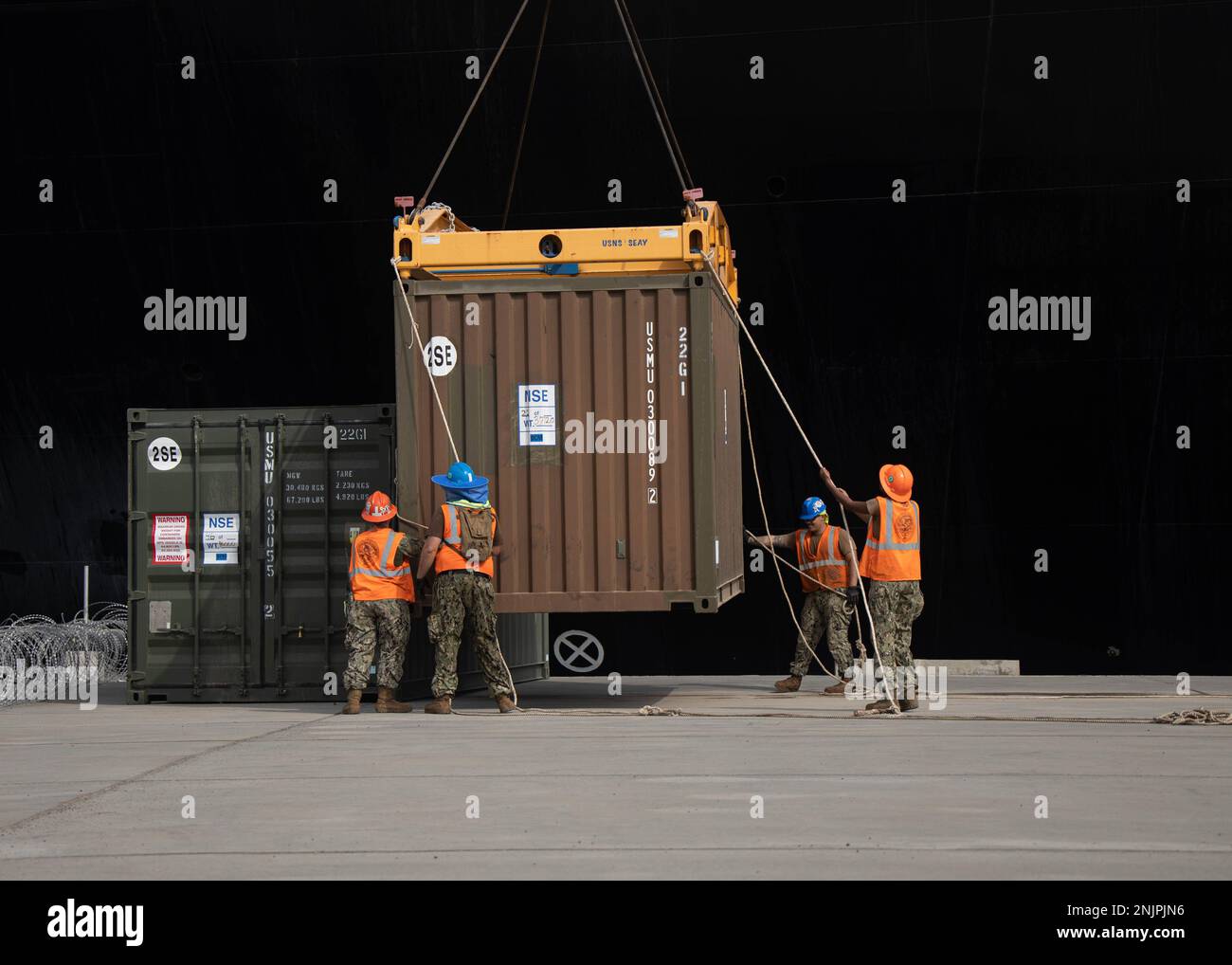 U.S. Navy Sailors with Navy Cargo Handling Battalion, Combat Logistics ...