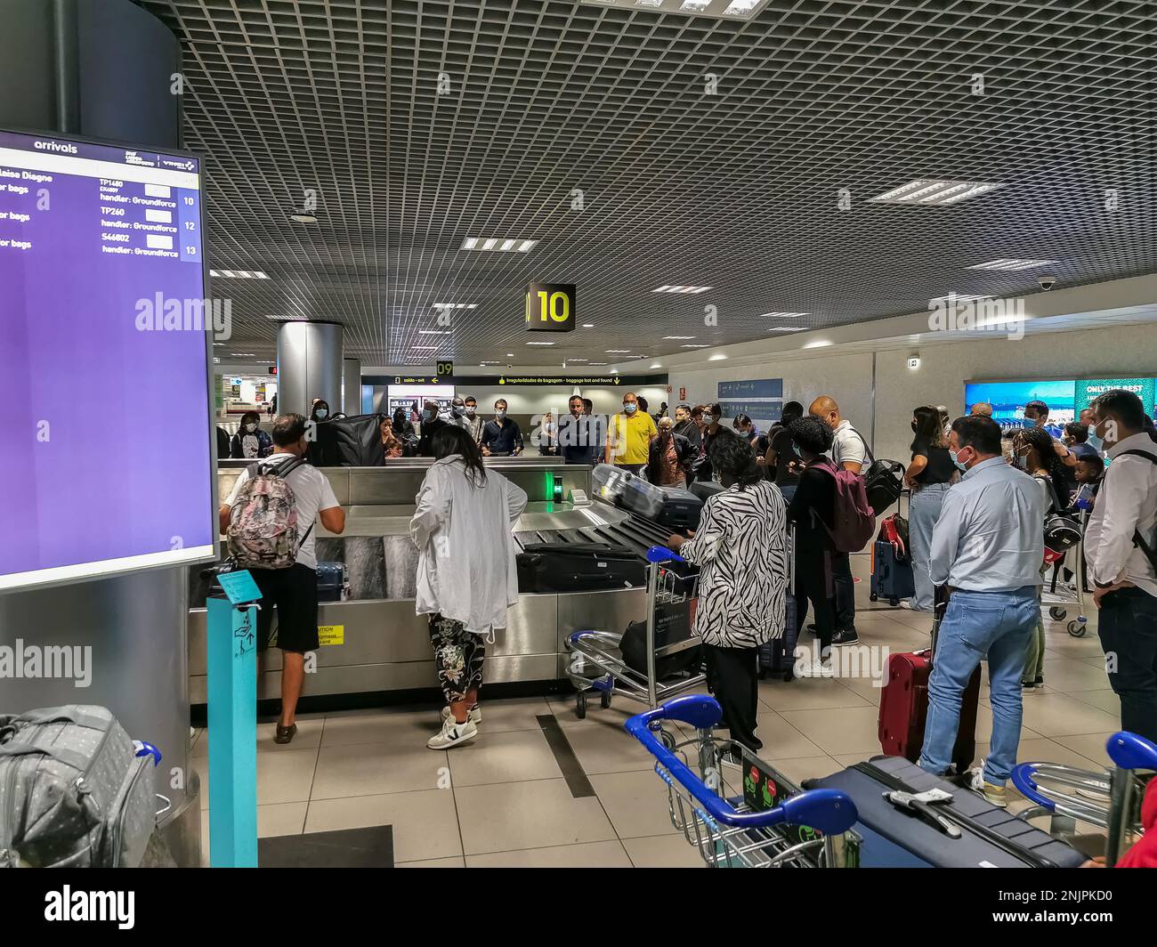 Lisbon Portugal 23 07 2022 View at the luggage pickup zone or