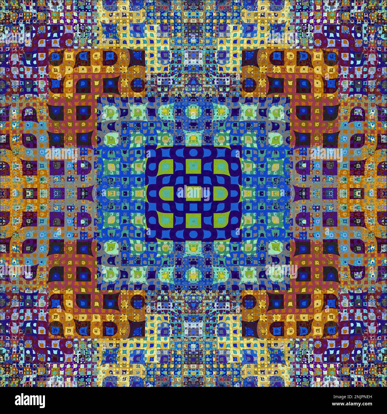 Multicoloured Geometric Fractal Art Stock Photo