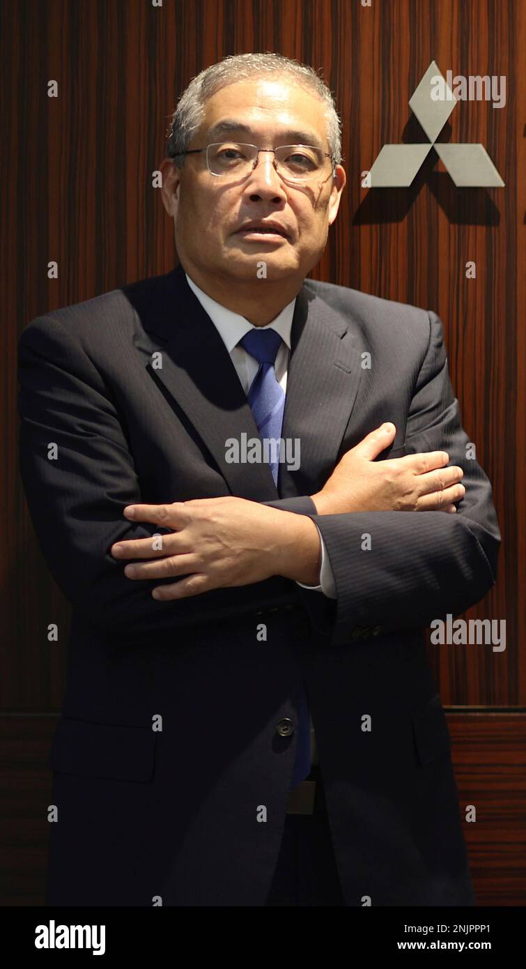 Katsuya Nakanishi, President & CEO of the Mitsubishi Corporation Group, poses for a photo at its headquarter in Tokyo on July 15, 2022. ( The Yomiuri Shimbun via AP Images ) Stock Photo