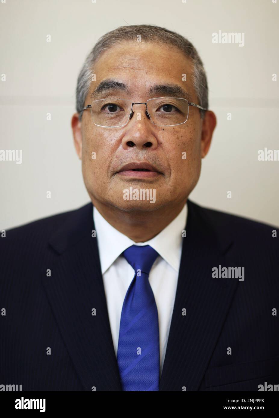 Katsuya Nakanishi, President & CEO of the Mitsubishi Corporation Group, poses for a photo at its headquarter in Tokyo on July 15, 2022. ( The Yomiuri Shimbun via AP Images ) Stock Photo