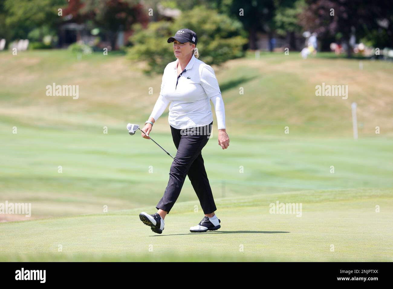MIDLAND, MI - JULY 14: LPGA player Cristie Kerr putts on the 15th hole on  July 14, 2022, during the Dow Great Lakes Bay Invitational at Midland  Country Club in Midland, Michigan. (