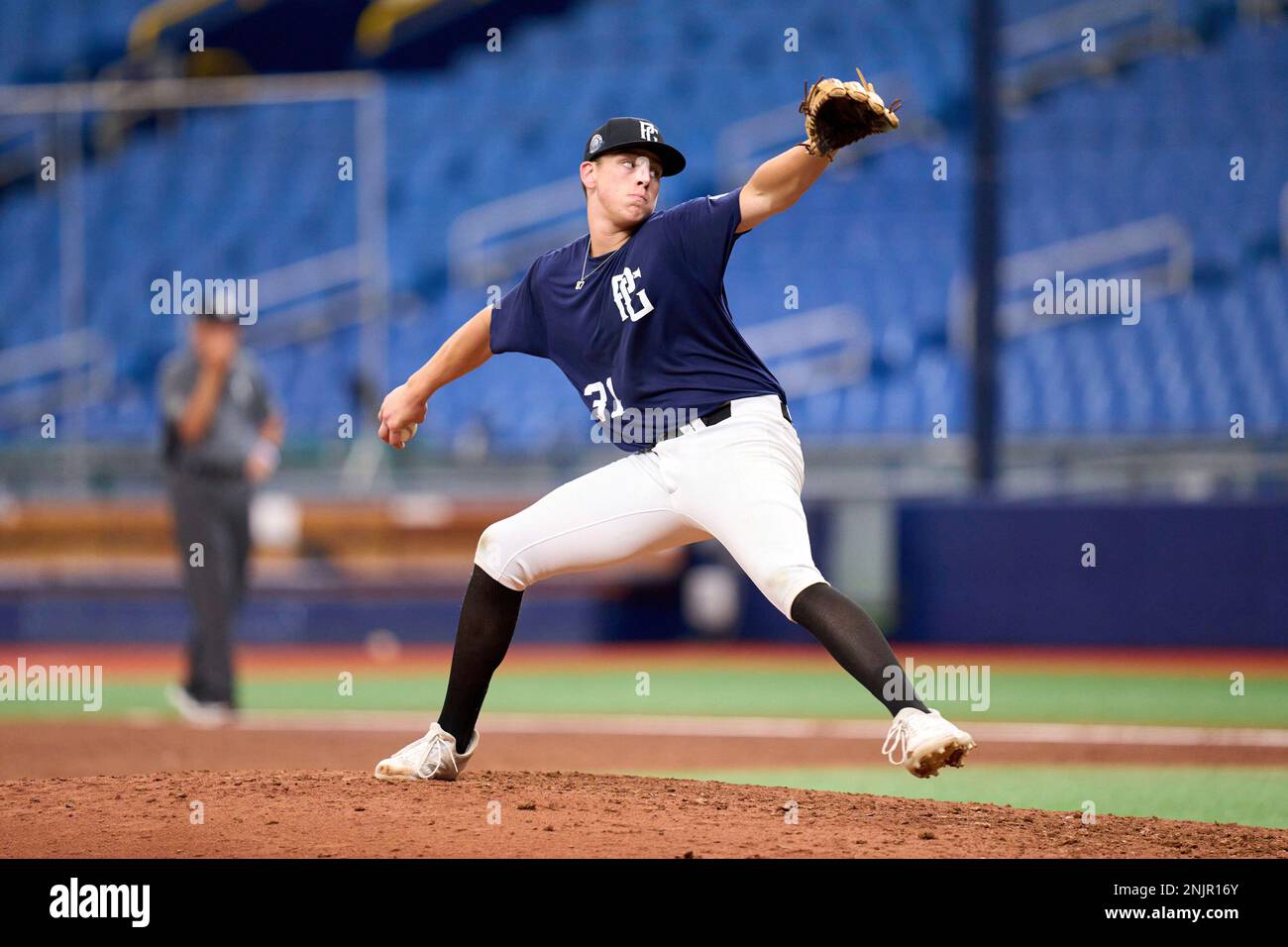 Colin Linder (31) of Lambert High School in Suwanee, during the