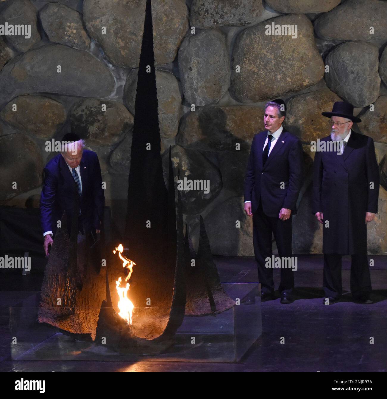 U.s. President Joe Biden Rekindles The Eternal Flame During A Memorial 