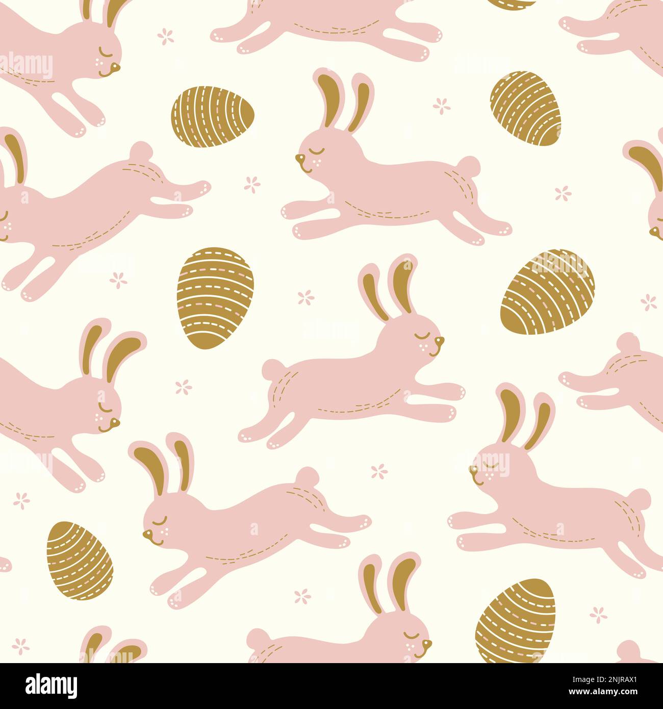 cute patterns with hares and easter eggs pattern vector Stock Vector ...