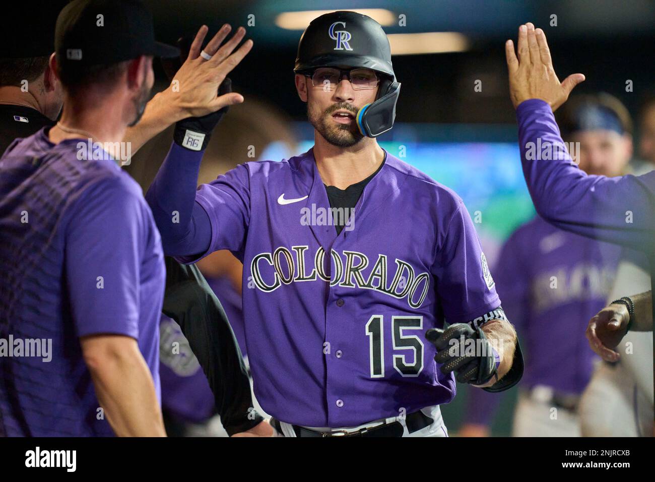 July 11 2022: Colorado right fielder Randal Grichuk (15) hits a