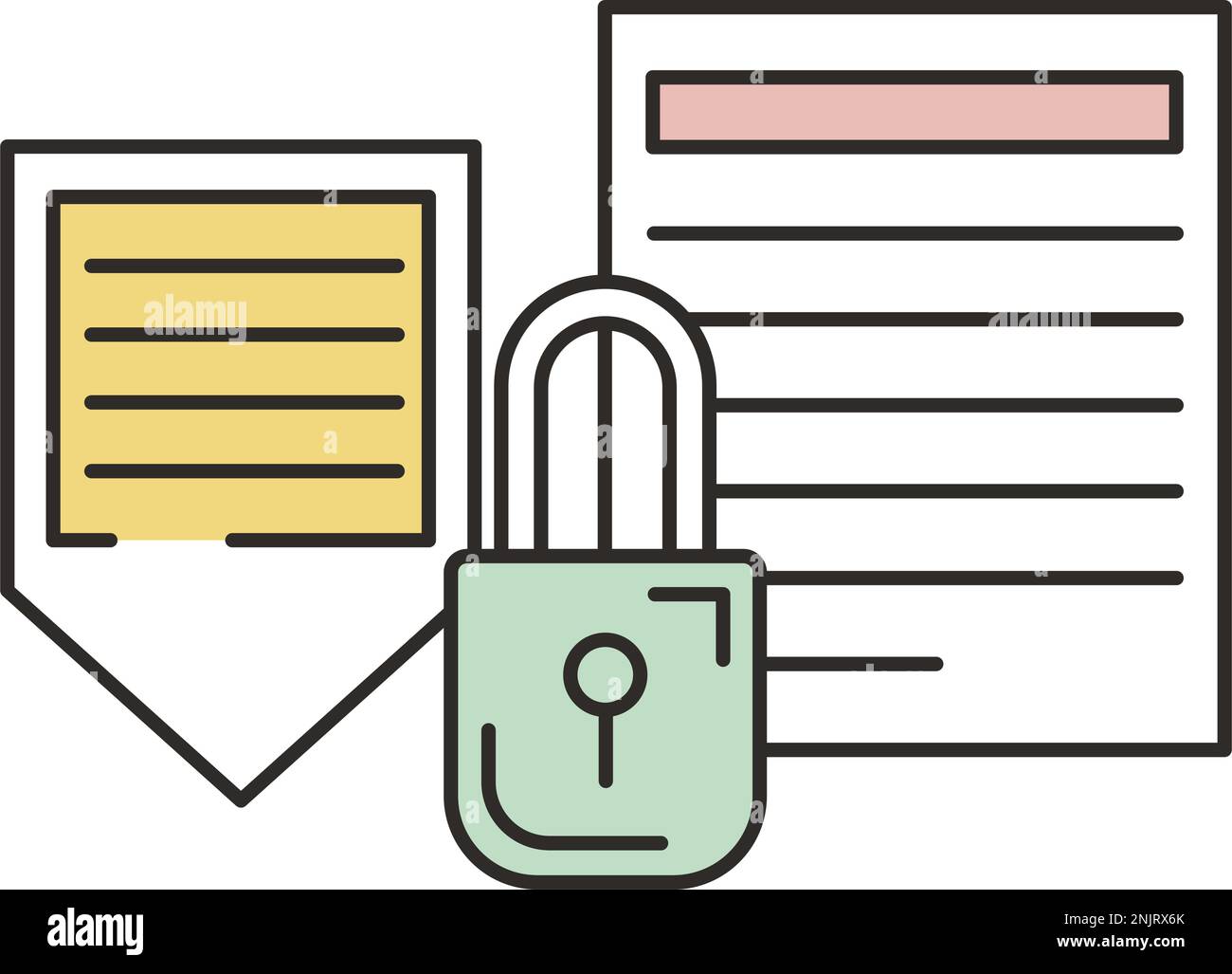 Safety icon vector internet guard data web secure. Padlock and digital ...