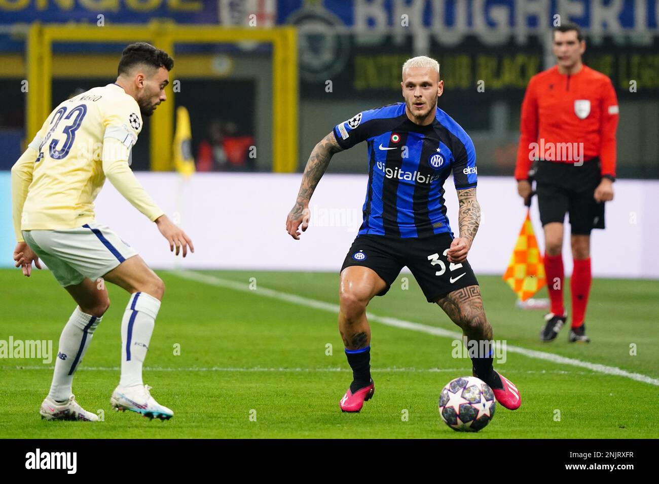 Milan, Italy - 22/02/2023, Henrikh Mkhitaryan (FC Inter) during the UEFA  Champions League, Round of 16, 1st leg football match between FC  Internazionale and FC Porto on February 22, 2023 at Giuseppe