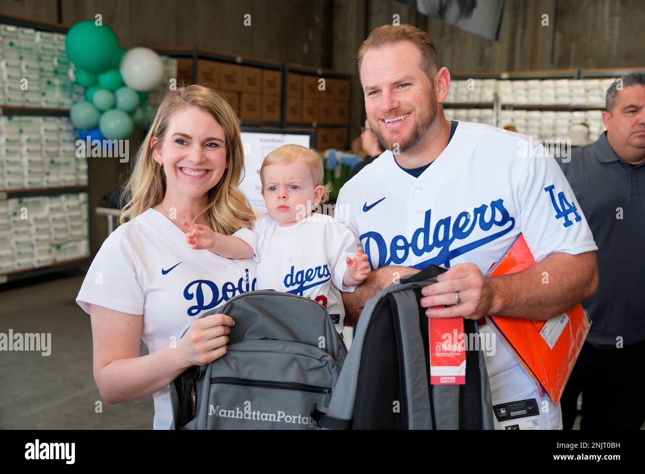 Los Angeles Dodgers infielder Max Muncy, wife Kellie Muncy and daughter  Sophie Muncy pose at Dodgers Foundation and MLB All-Star Legacy initiative  project, Friday, July 8, 2022, in Los Angeles. (Kirby Lee