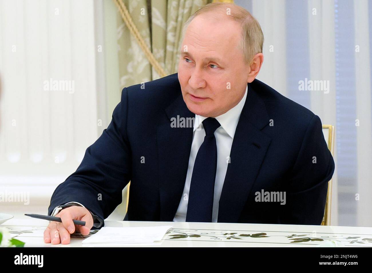 Russian President Vladimir Putin speaks to winners of the Leaders of